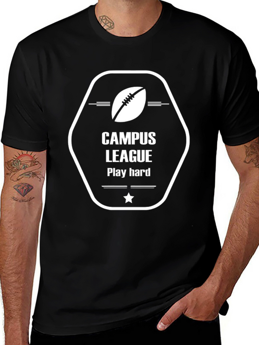 Campus League Football Black T-Shirt