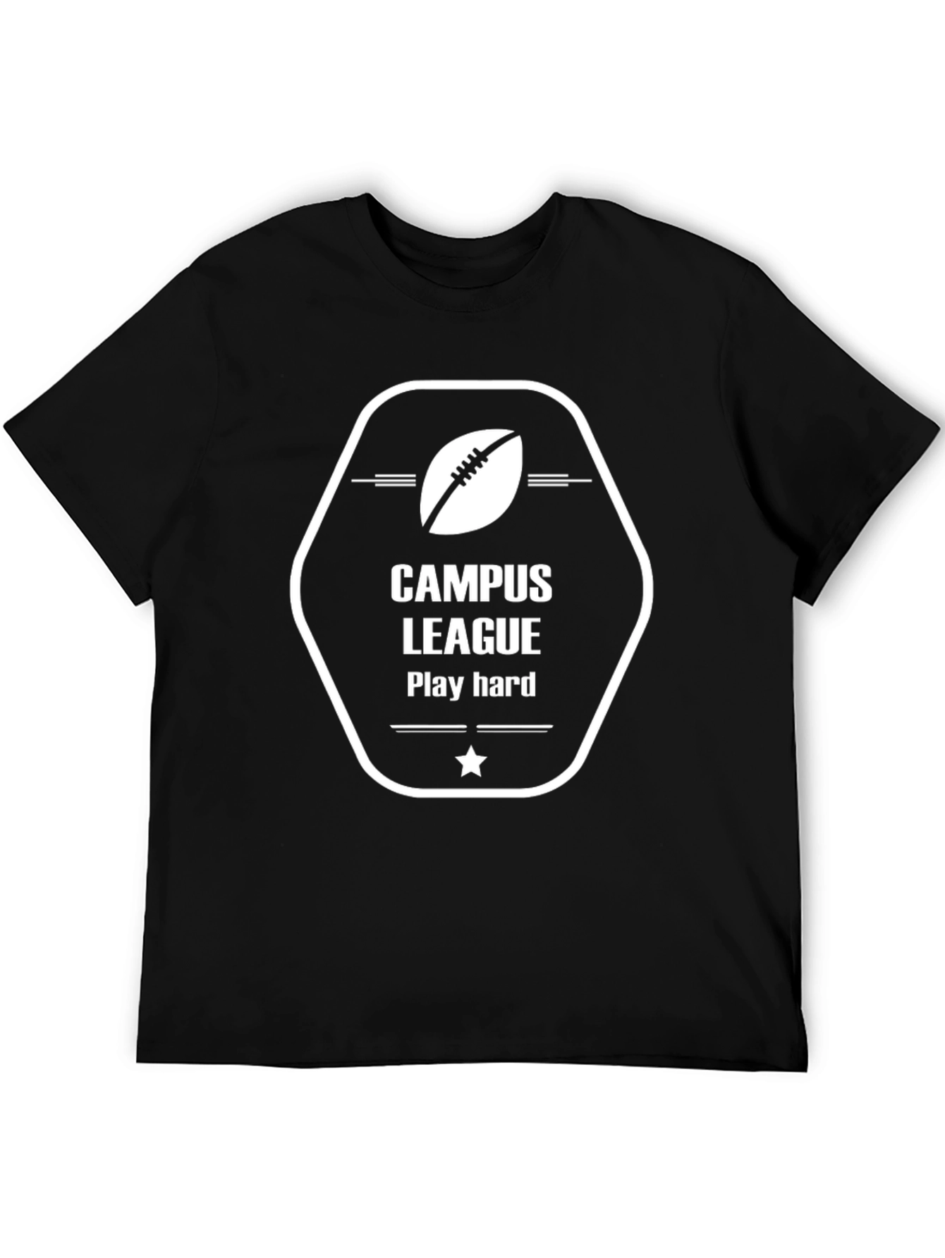 Campus League Football Black T-Shirt