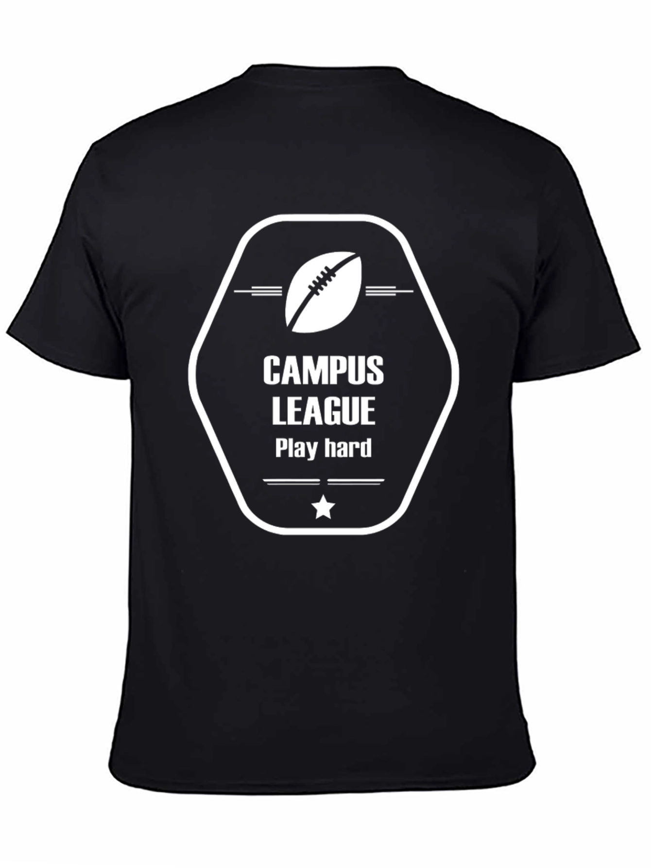 Campus League Football Black T-Shirt