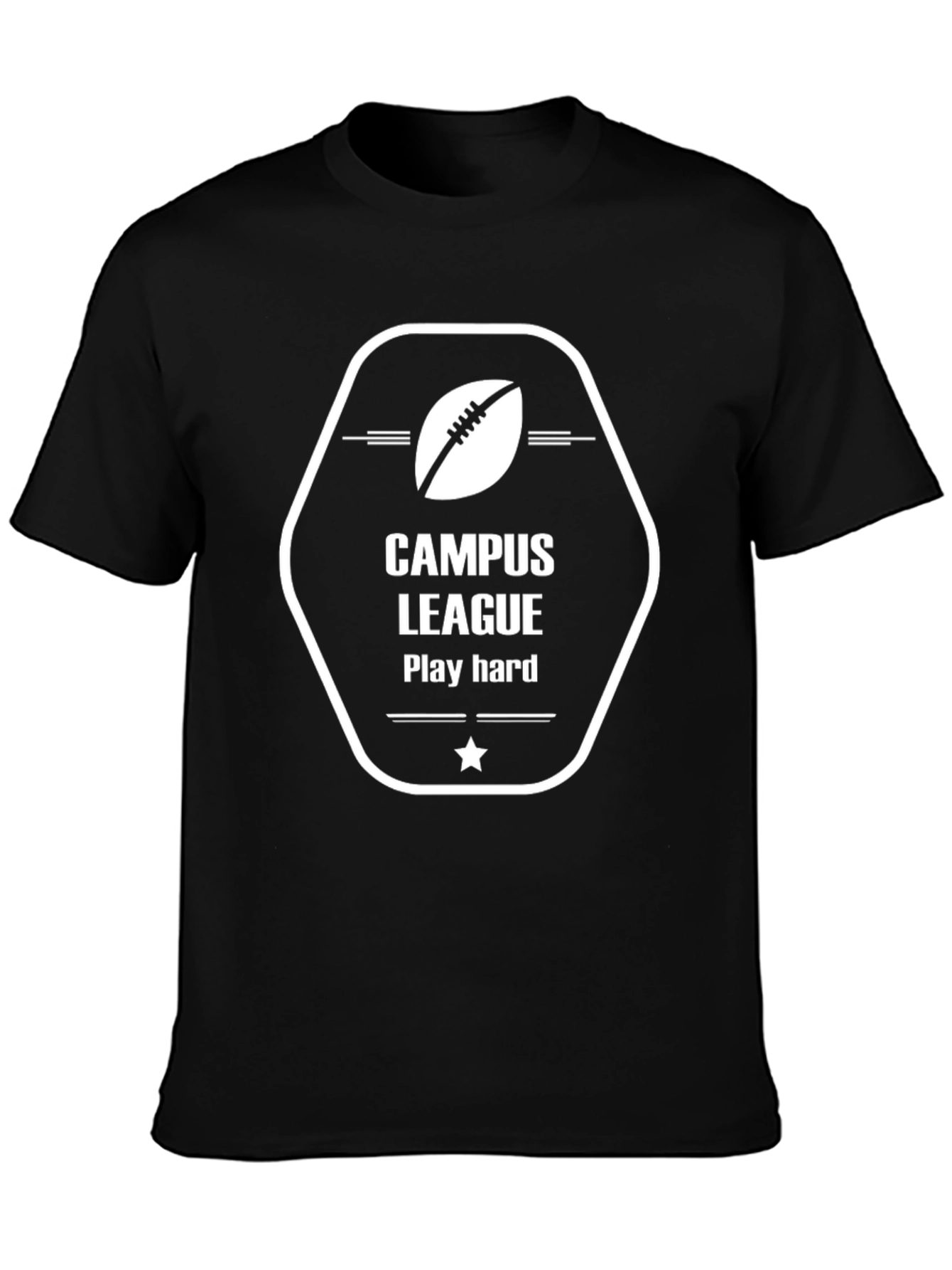 Campus League Football Black T-Shirt