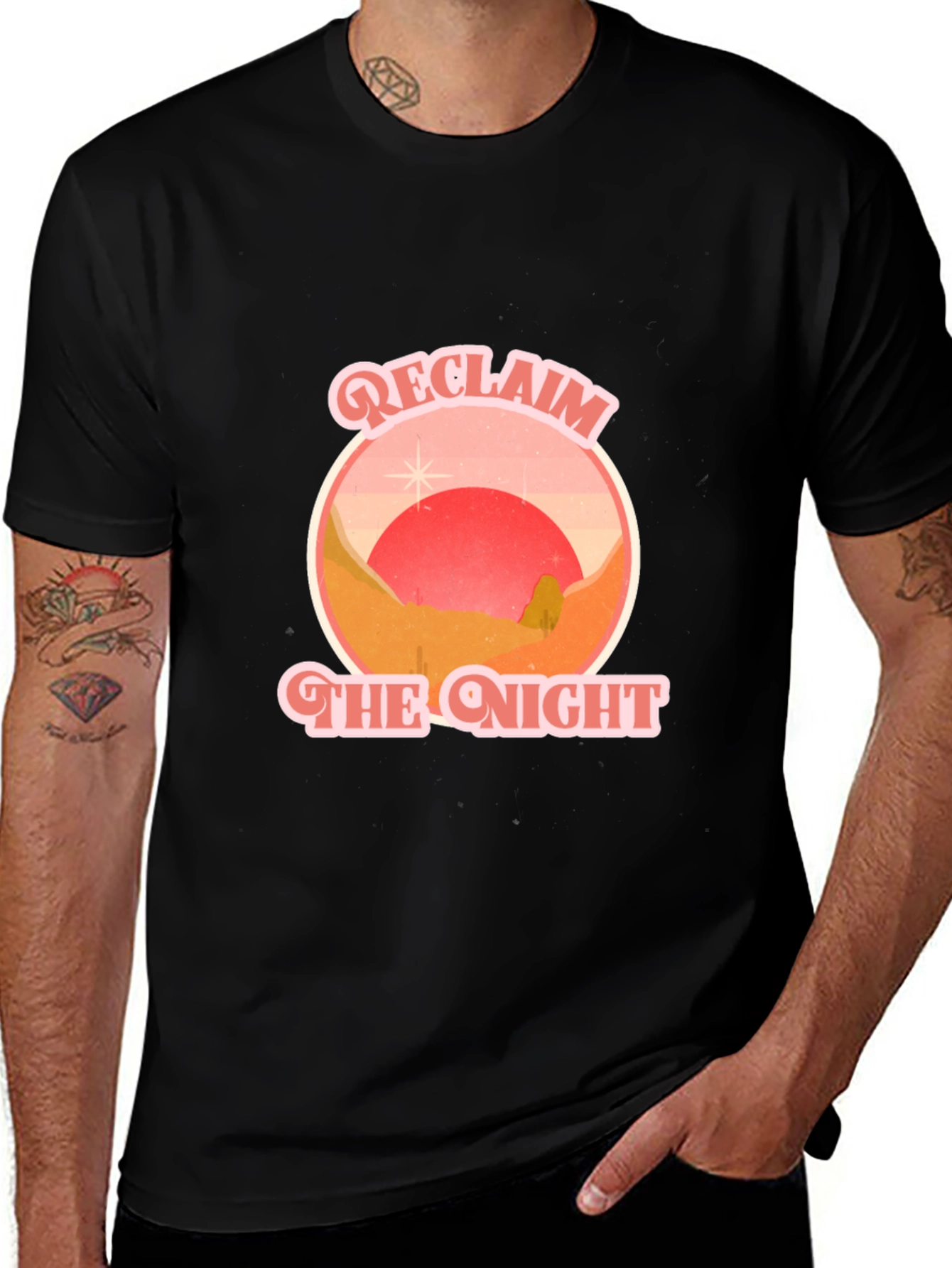 Reclaim the Night Graphic Tee - Retro Desert T-Shirt