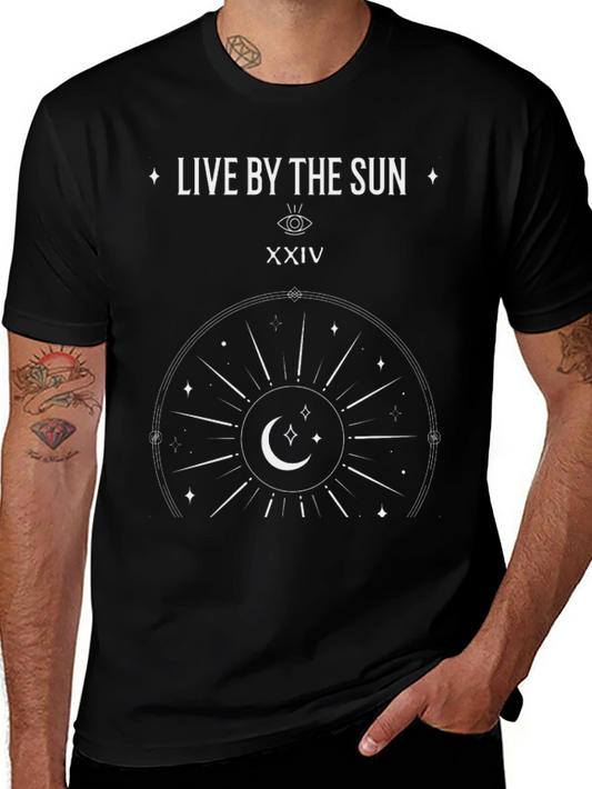 Live By The Sun Graphic Tee - Black Cotton