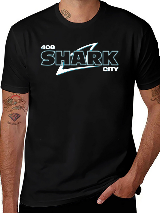 408 Shark City Black Graphic Tee