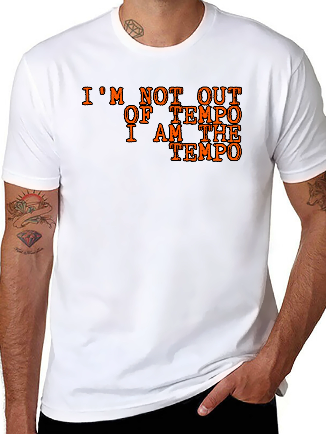I Am The Tempo Black Cotton T-Shirt