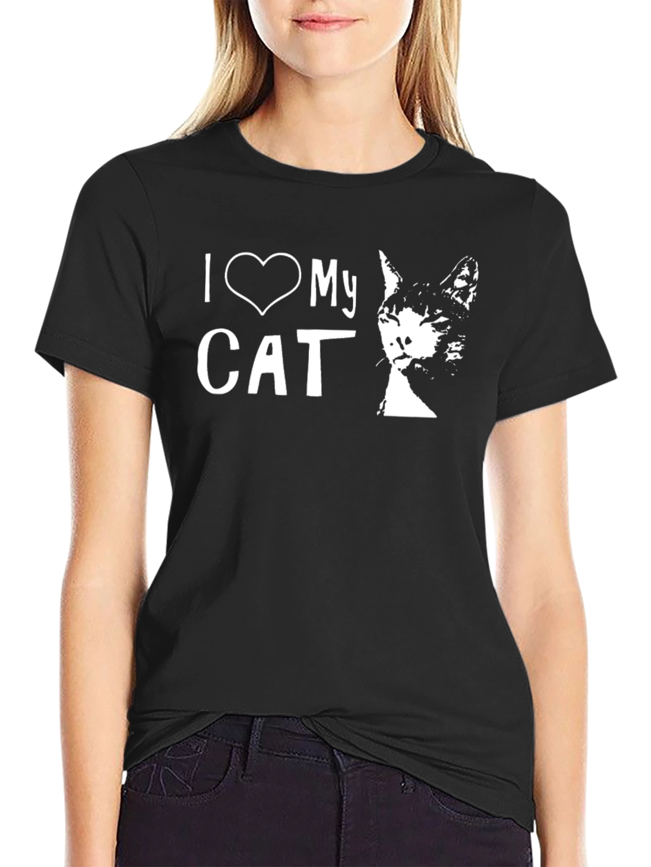 I Love My Cat T-Shirt - Unisex Black Tee
