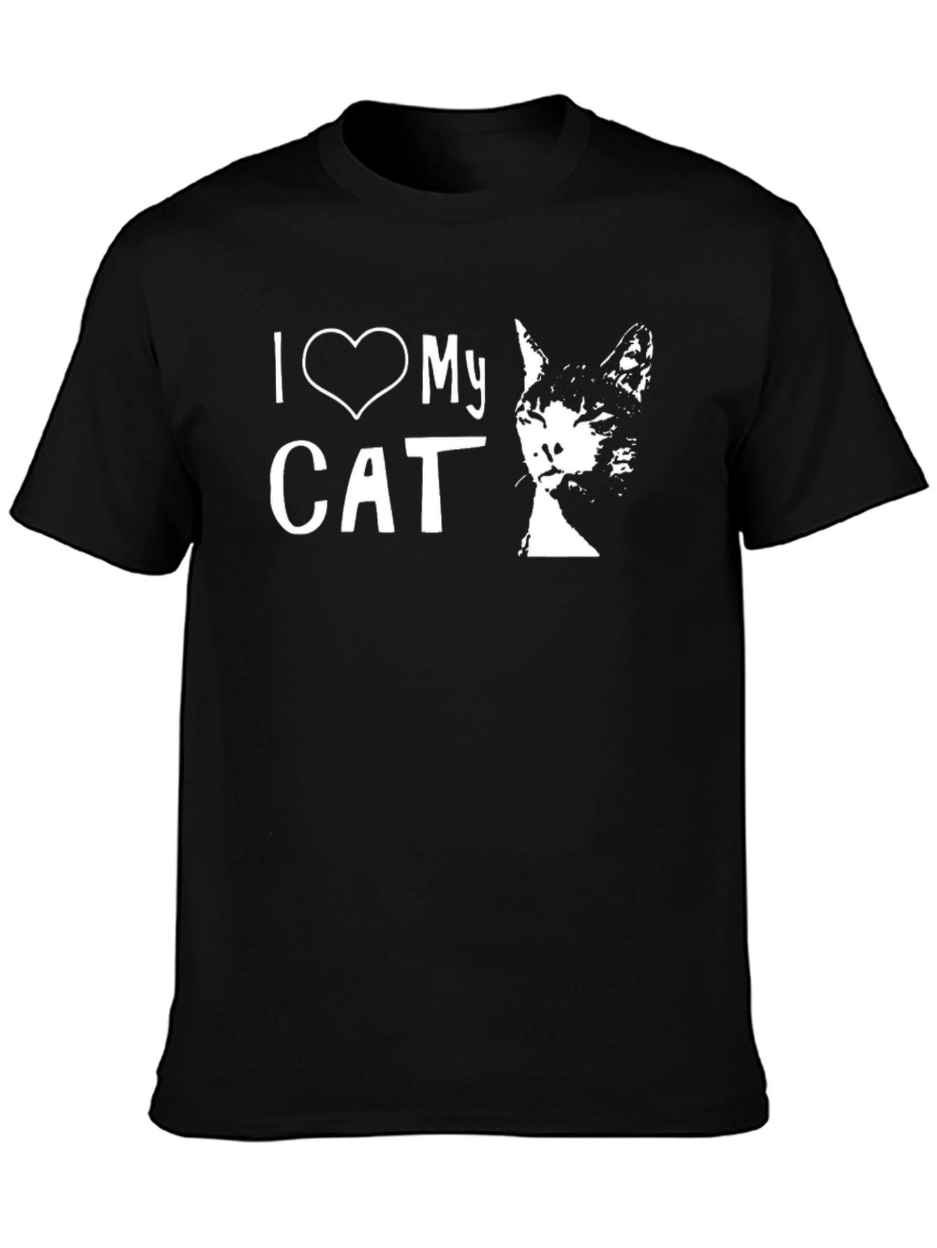 I Love My Cat T-Shirt - Unisex Black Tee