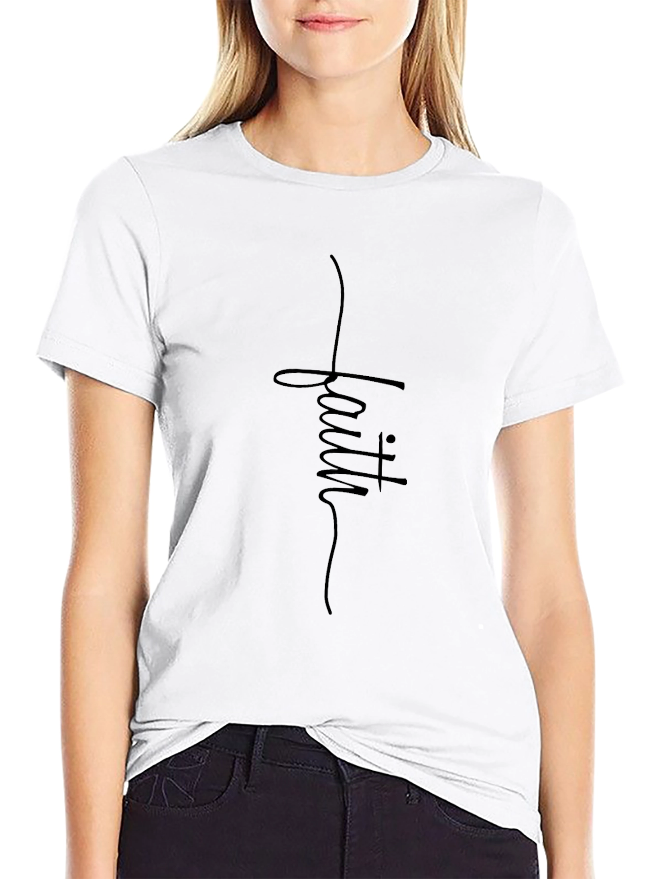 Faith Script T-Shirt - Mens Religious Graphic Tee