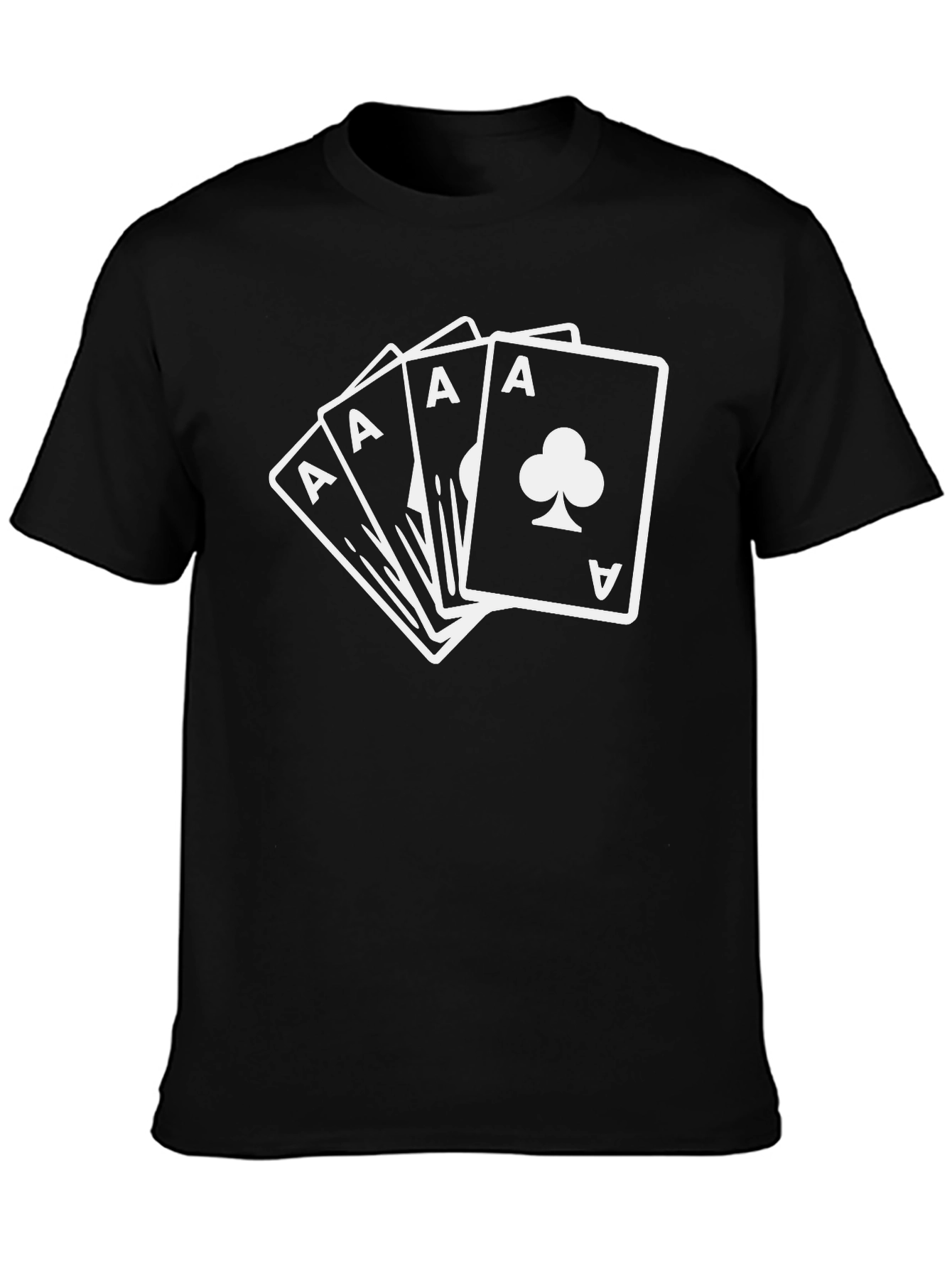 Aces Poker T-Shirt - Black Cotton Tee