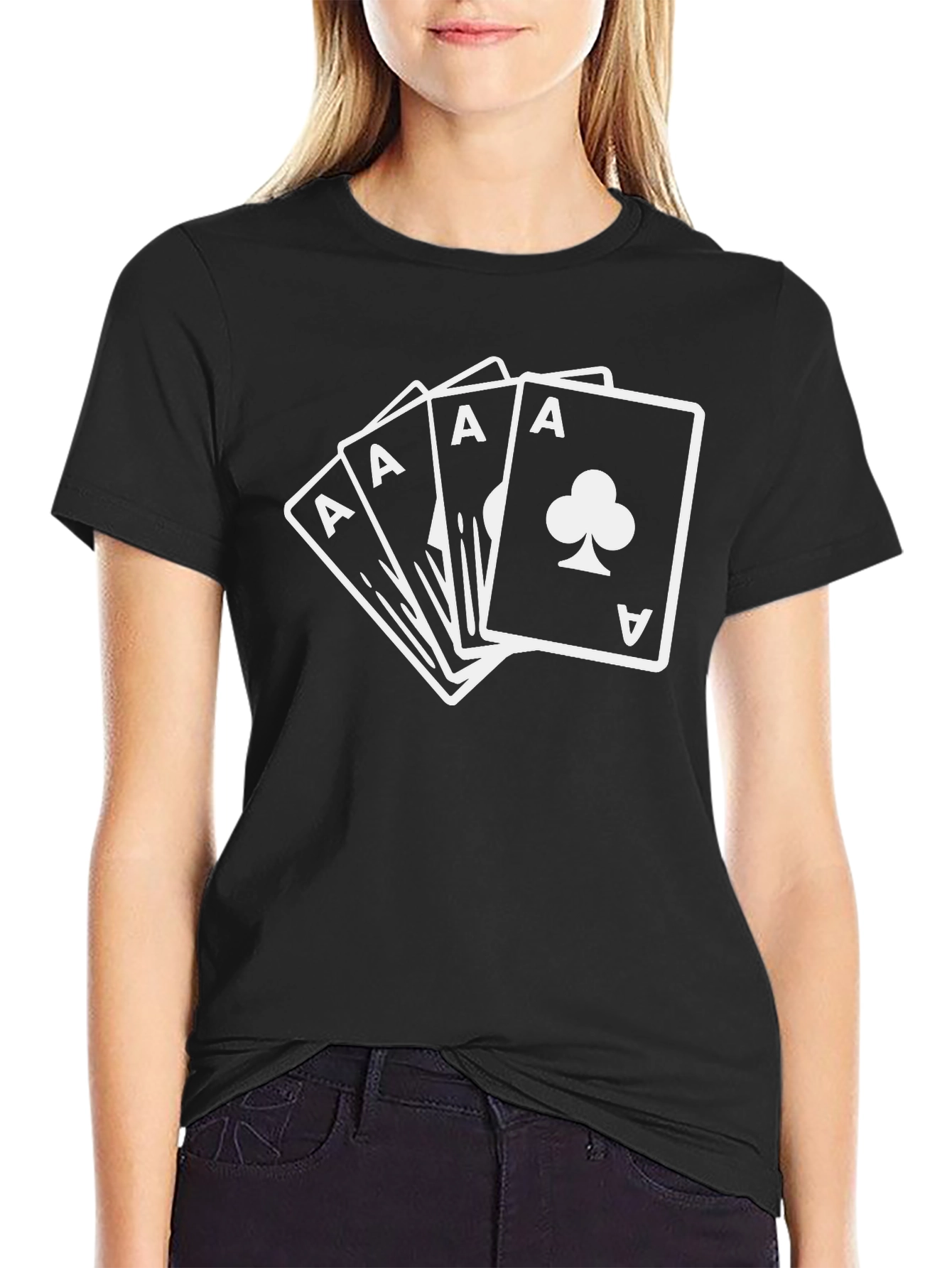 Aces Poker T-Shirt - Black Cotton Tee