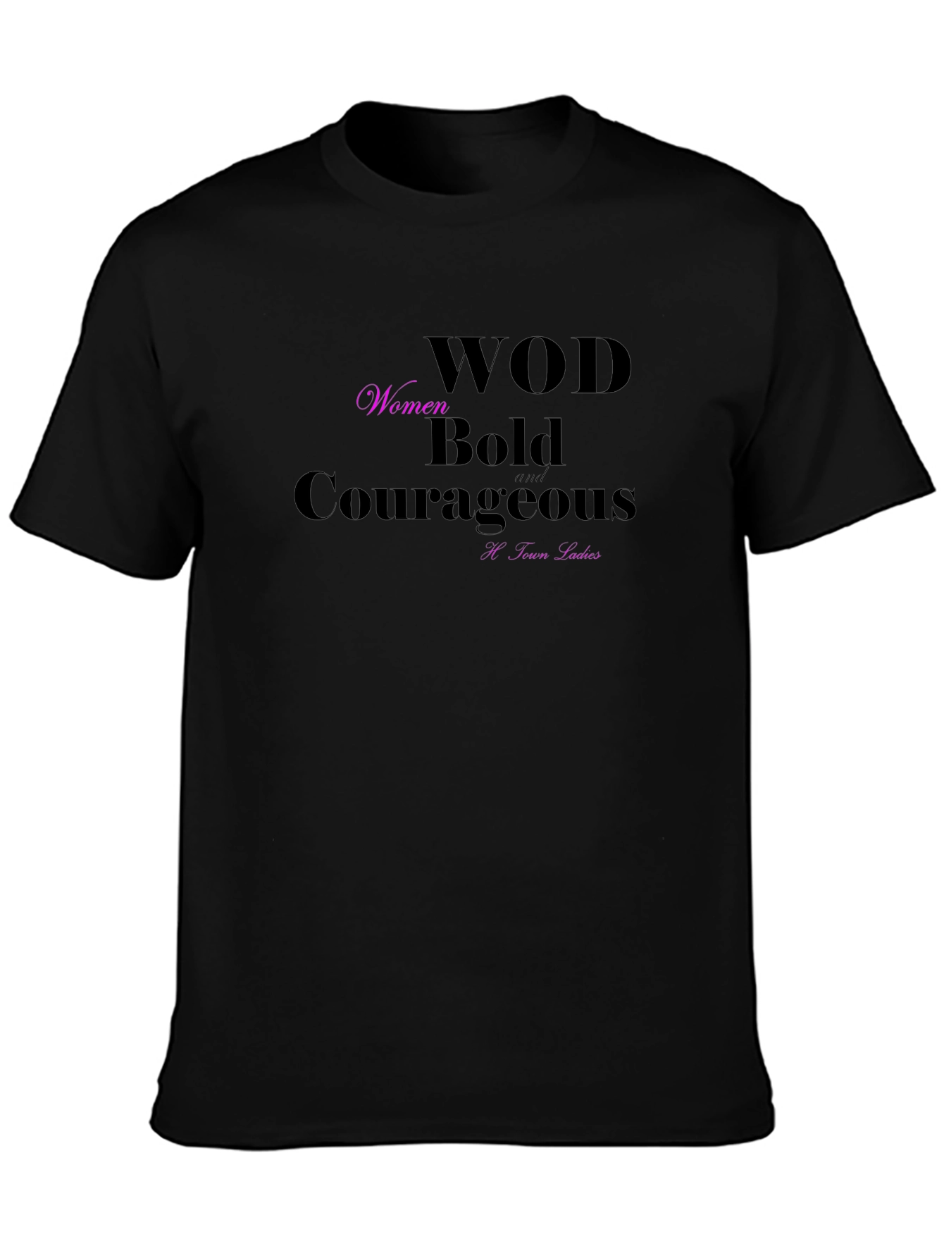 WOD Women Bold Courageous Graphic Tee - Black