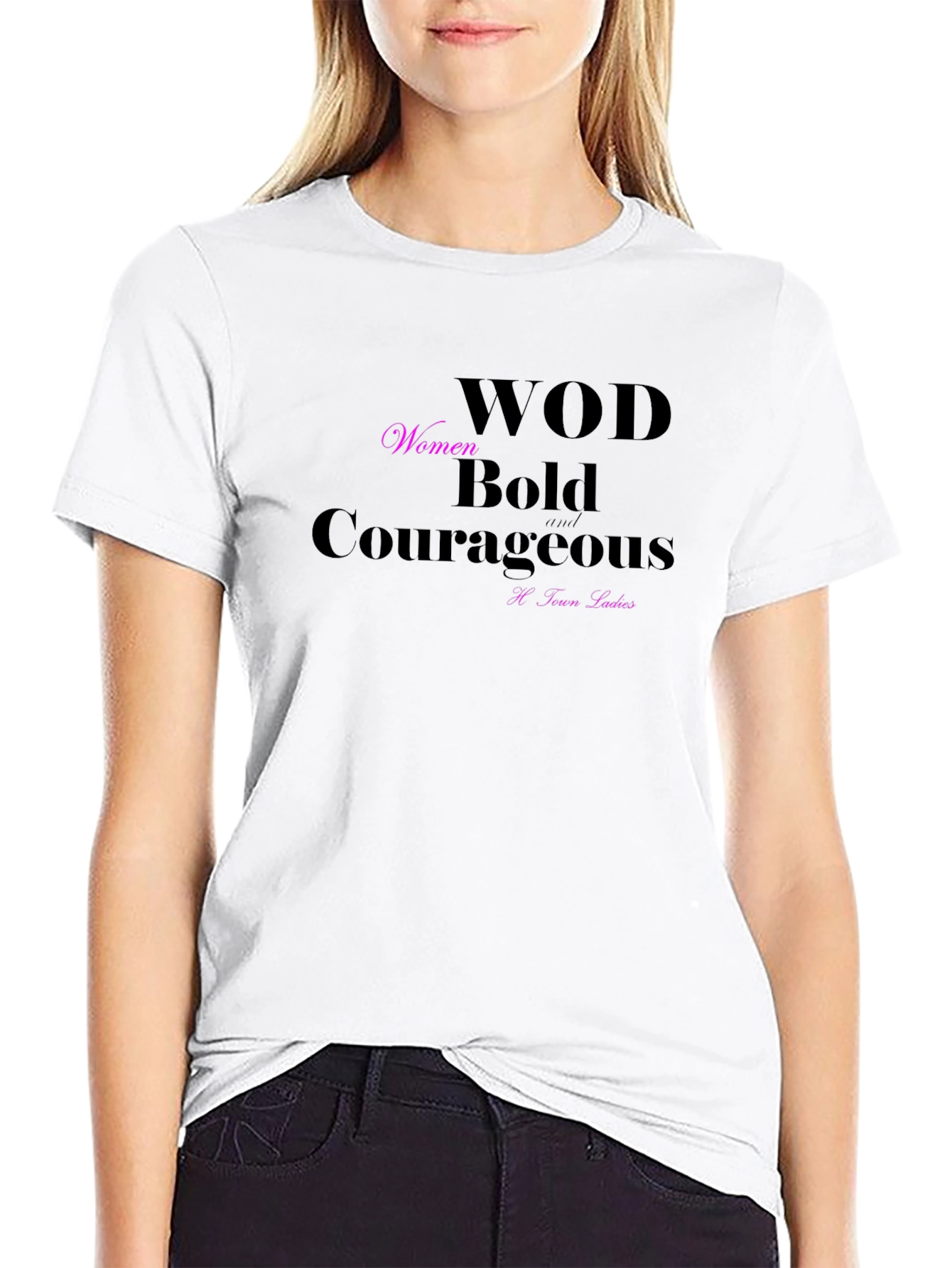 WOD Women Bold Courageous Graphic Tee - Black