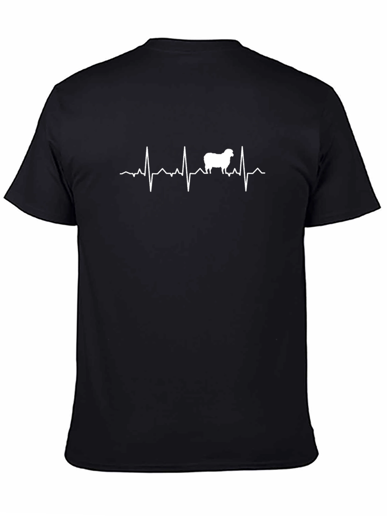 Sheep Heartbeat T-Shirt - Black Cotton Tee