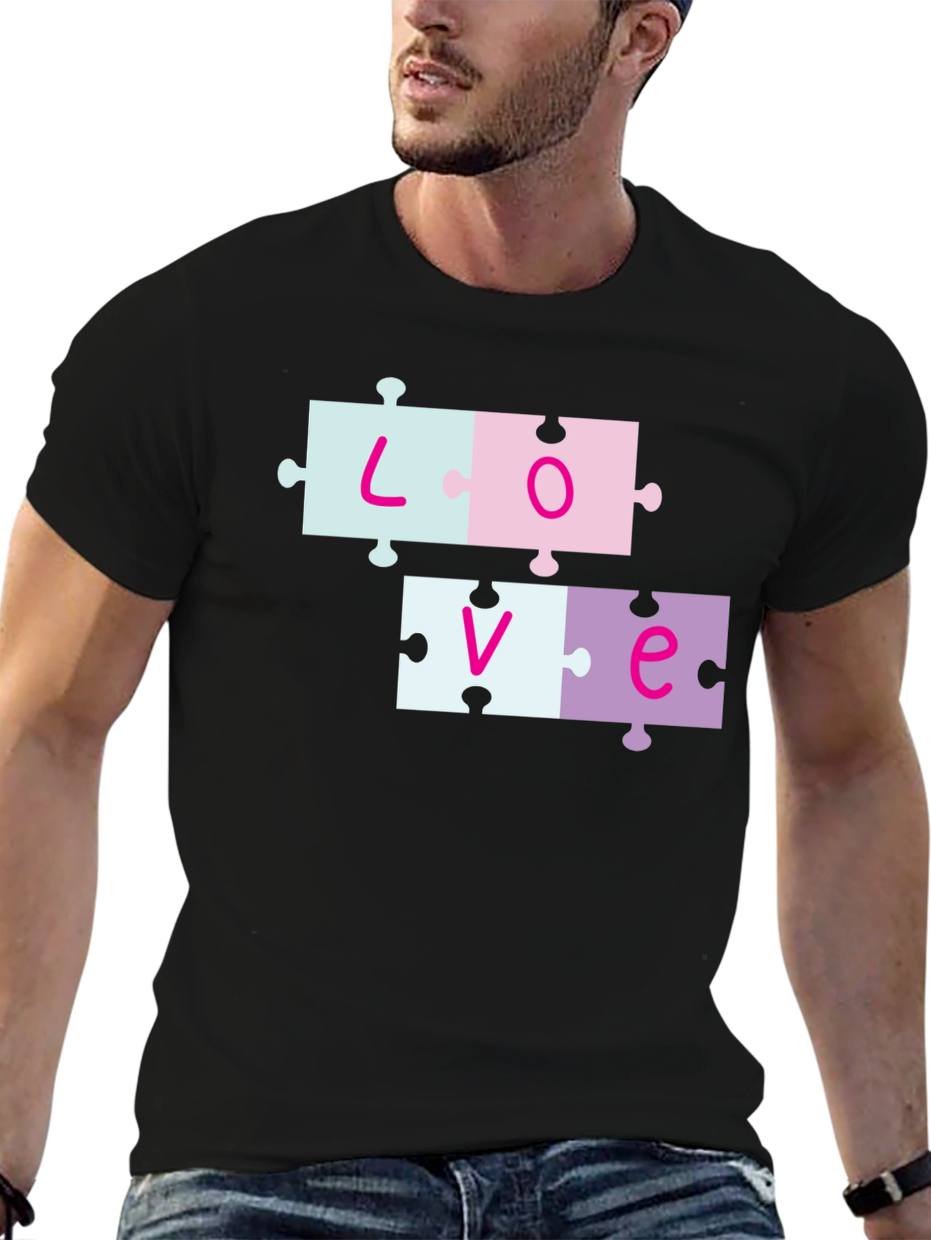 Love Puzzle Piece T-Shirt - Trendy Casual Wear