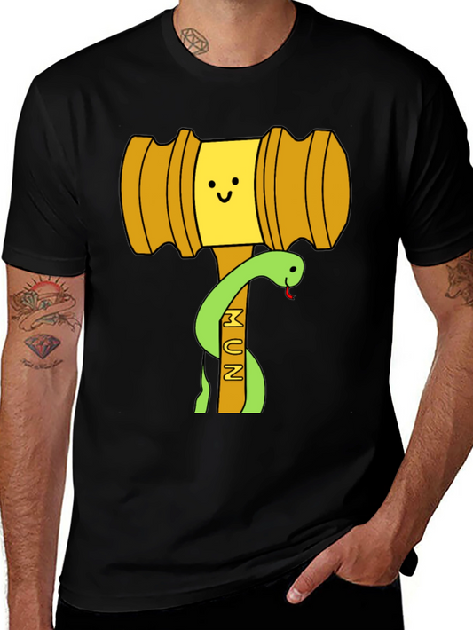 Cartoon Hammer & Snake Graphic Tee