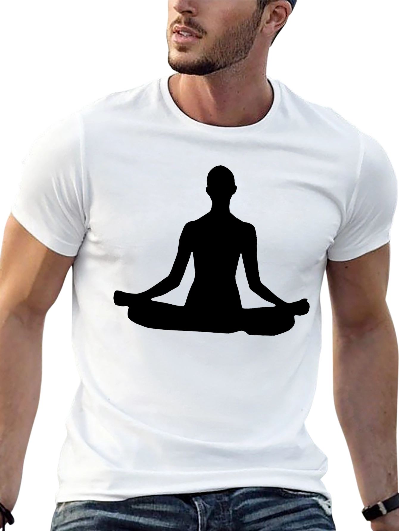 Meditating Silhouette T-Shirt - Black