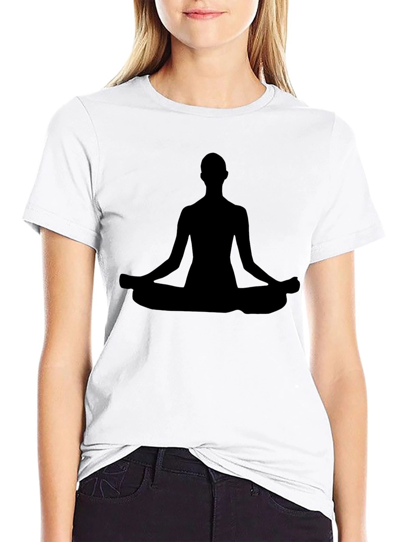 Meditating Silhouette T-Shirt - Black