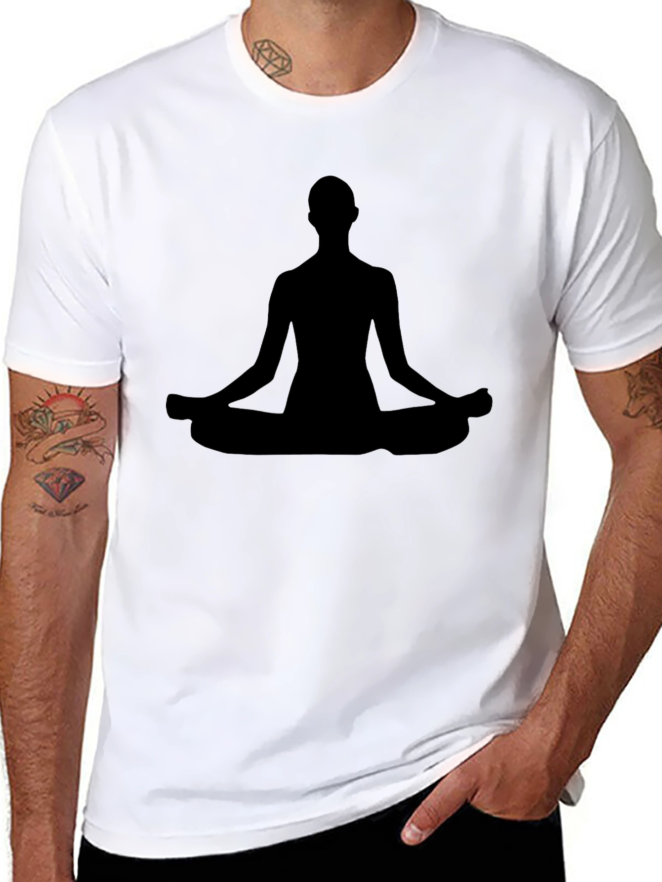 Meditating Silhouette T-Shirt - Black