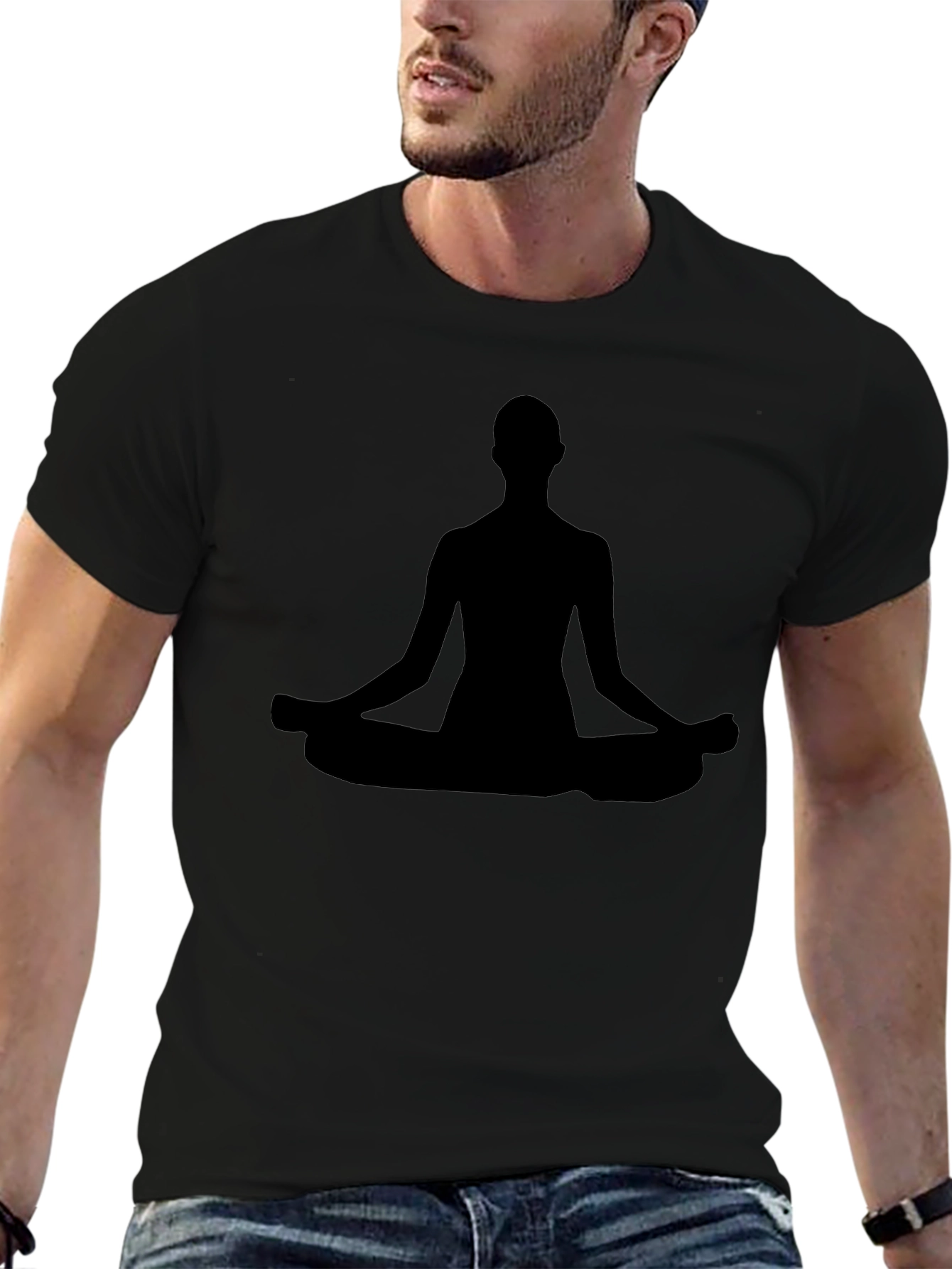 Meditating Silhouette T-Shirt - Black