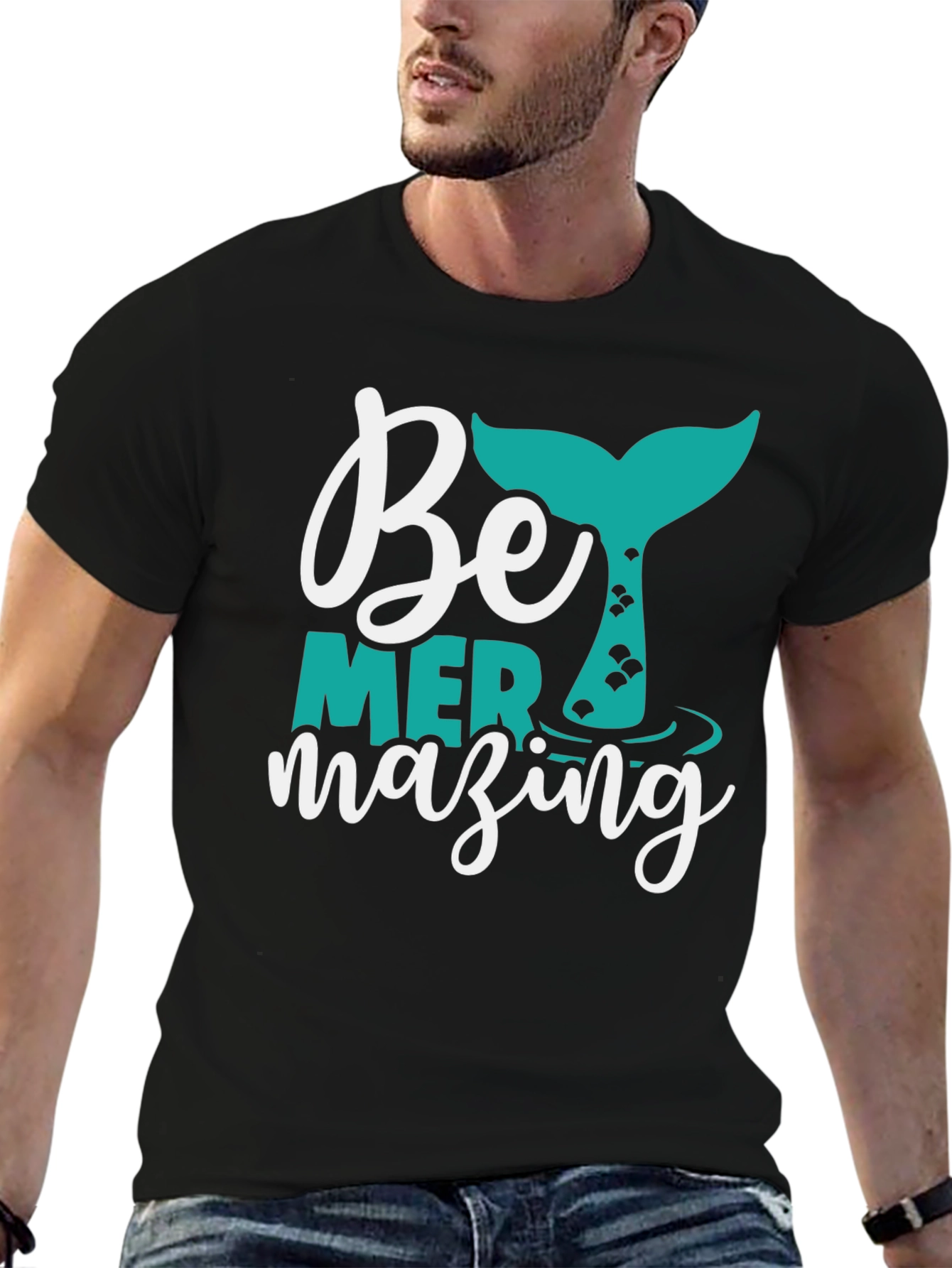 Mermazing Black T-Shirt - Mermaid Tail Graphic
