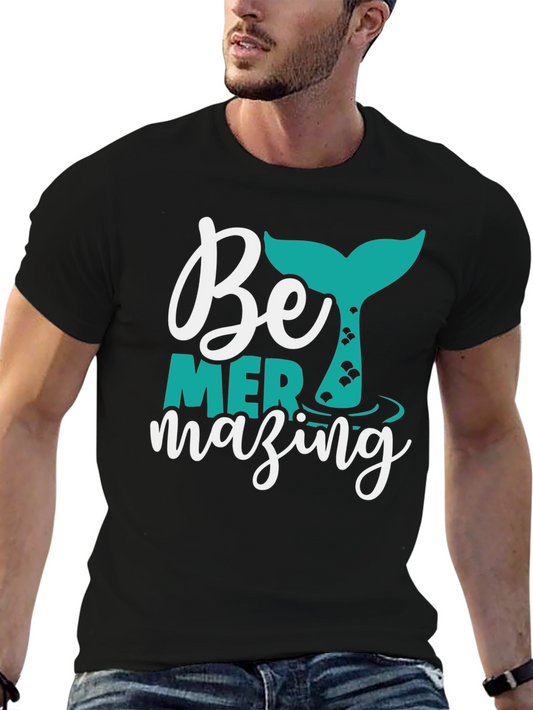 Mermazing Black T-Shirt - Mermaid Tail Graphic