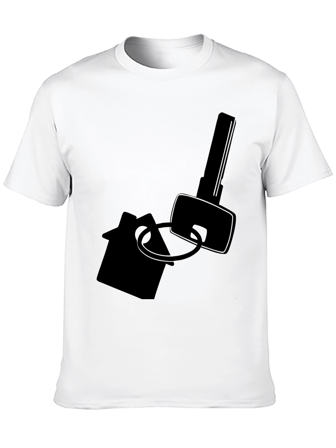 Home Key Graphic Tee - Black Cotton T-Shirt