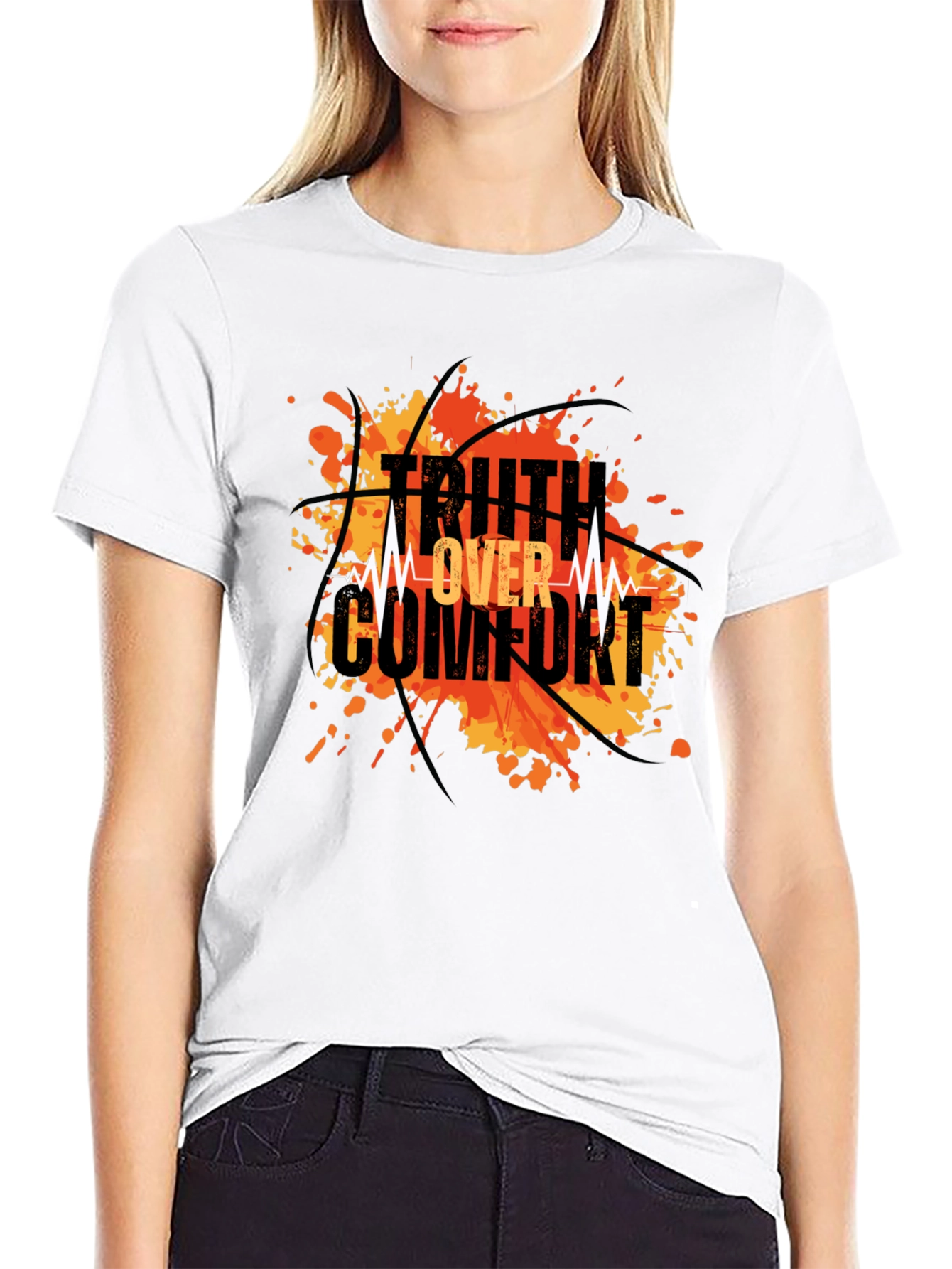 Truth Over Comfort Black Graphic T-Shirt