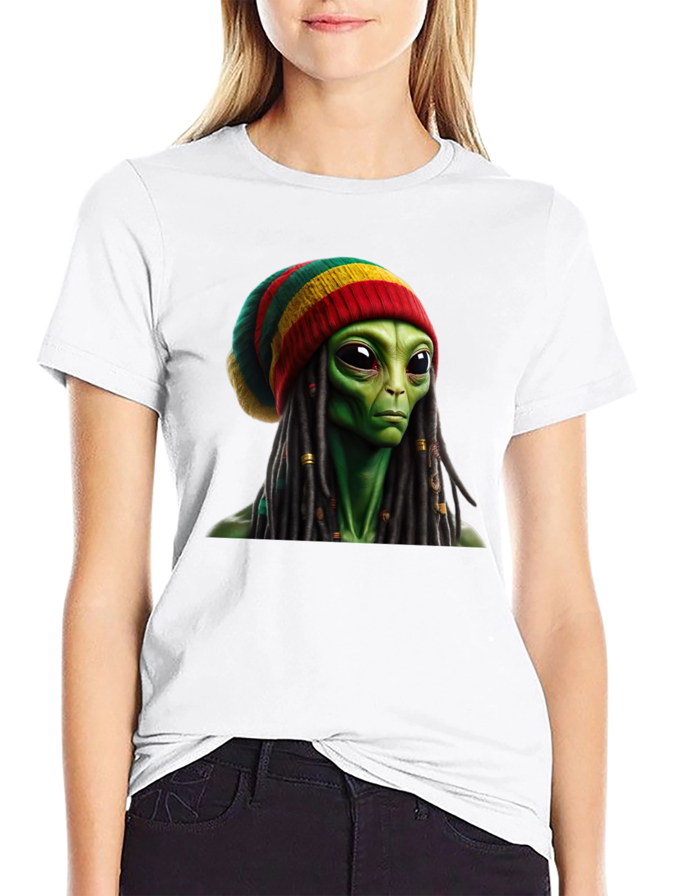 Rasta Alien T-Shirt - Unique Graphic Tee