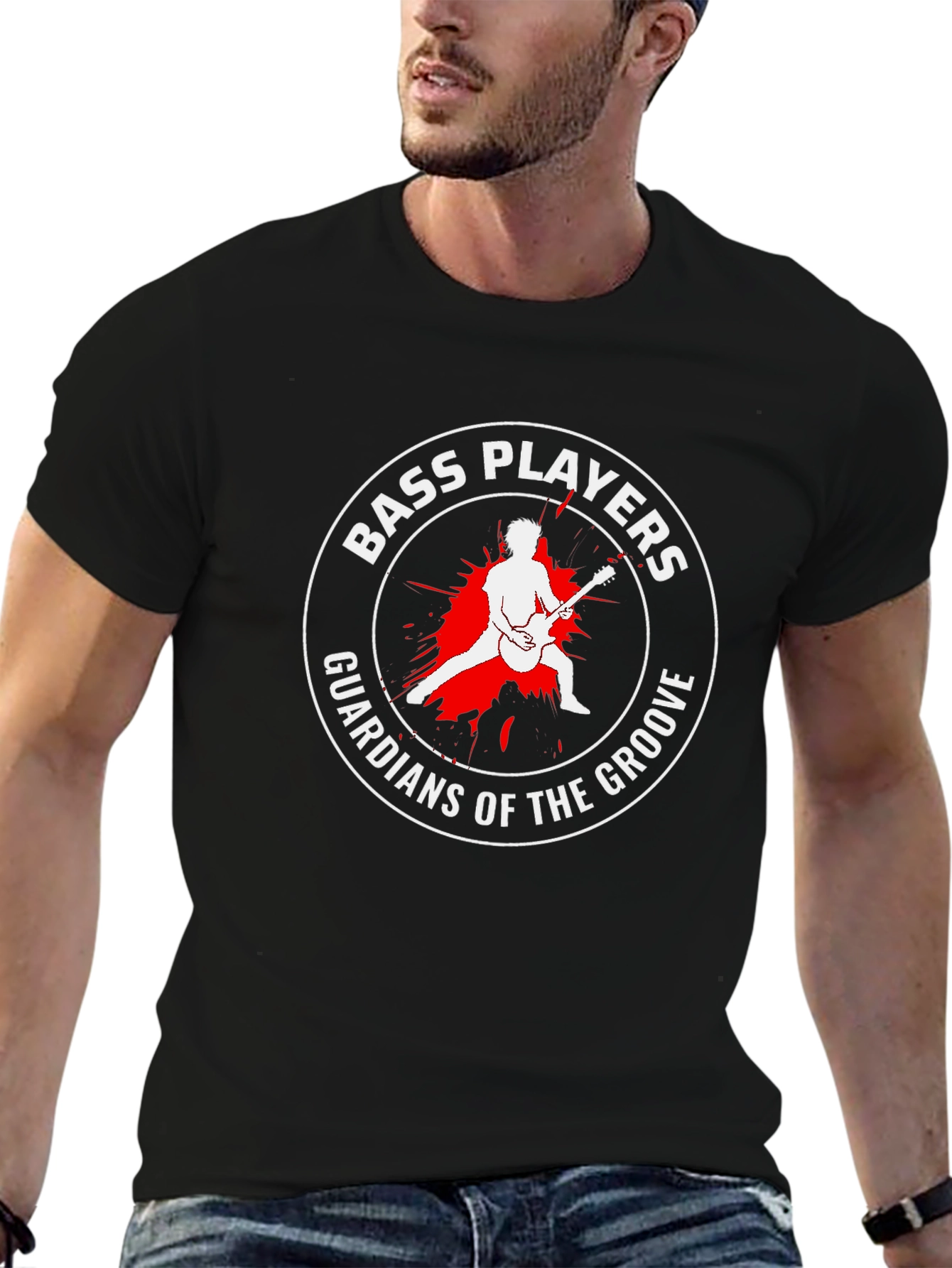 Bass Players Guardians of the Groove Graphic T-Shirt