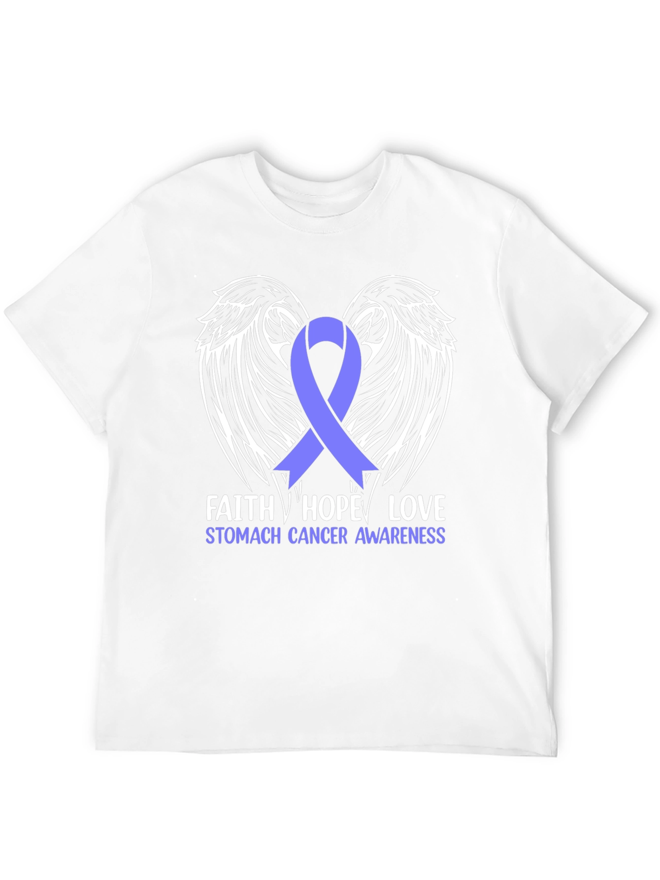 Stomach Cancer Awareness T-Shirt Wings Faith Hope Love