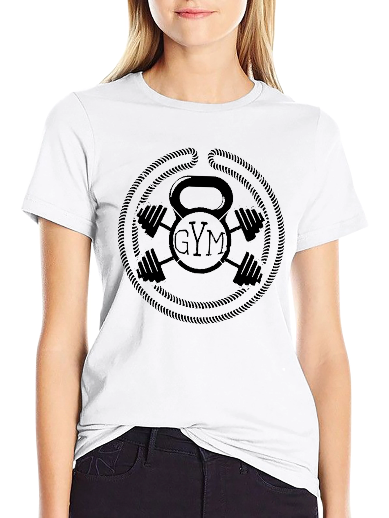 Gym T-Shirt Kettlebell Dumbbell Fitness Tee