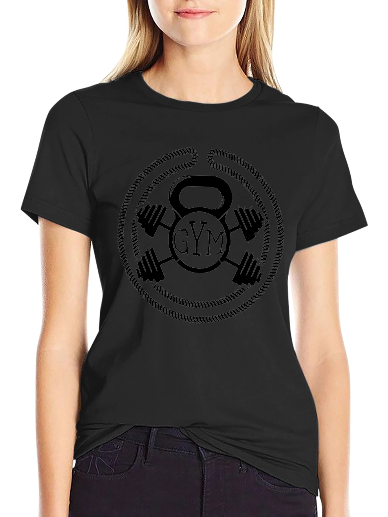 Gym T-Shirt Kettlebell Dumbbell Fitness Tee