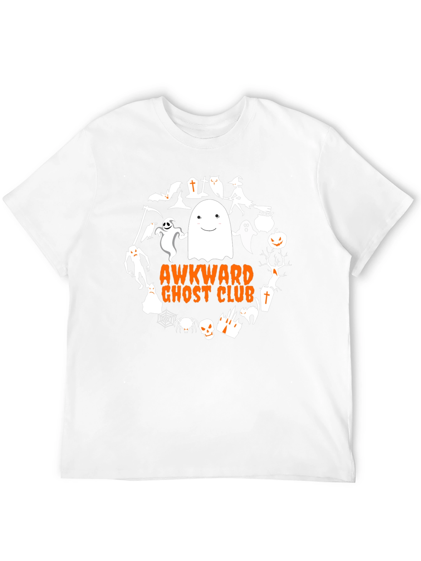 Awkward Ghost Club Graphic Tee - Halloween T-Shirt