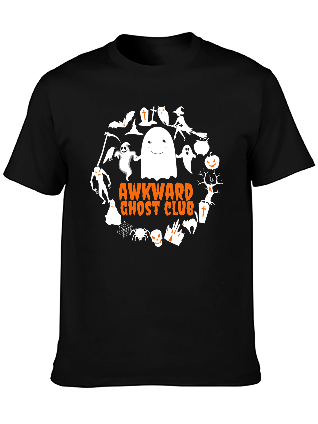 Awkward Ghost Club Graphic Tee - Halloween T-Shirt