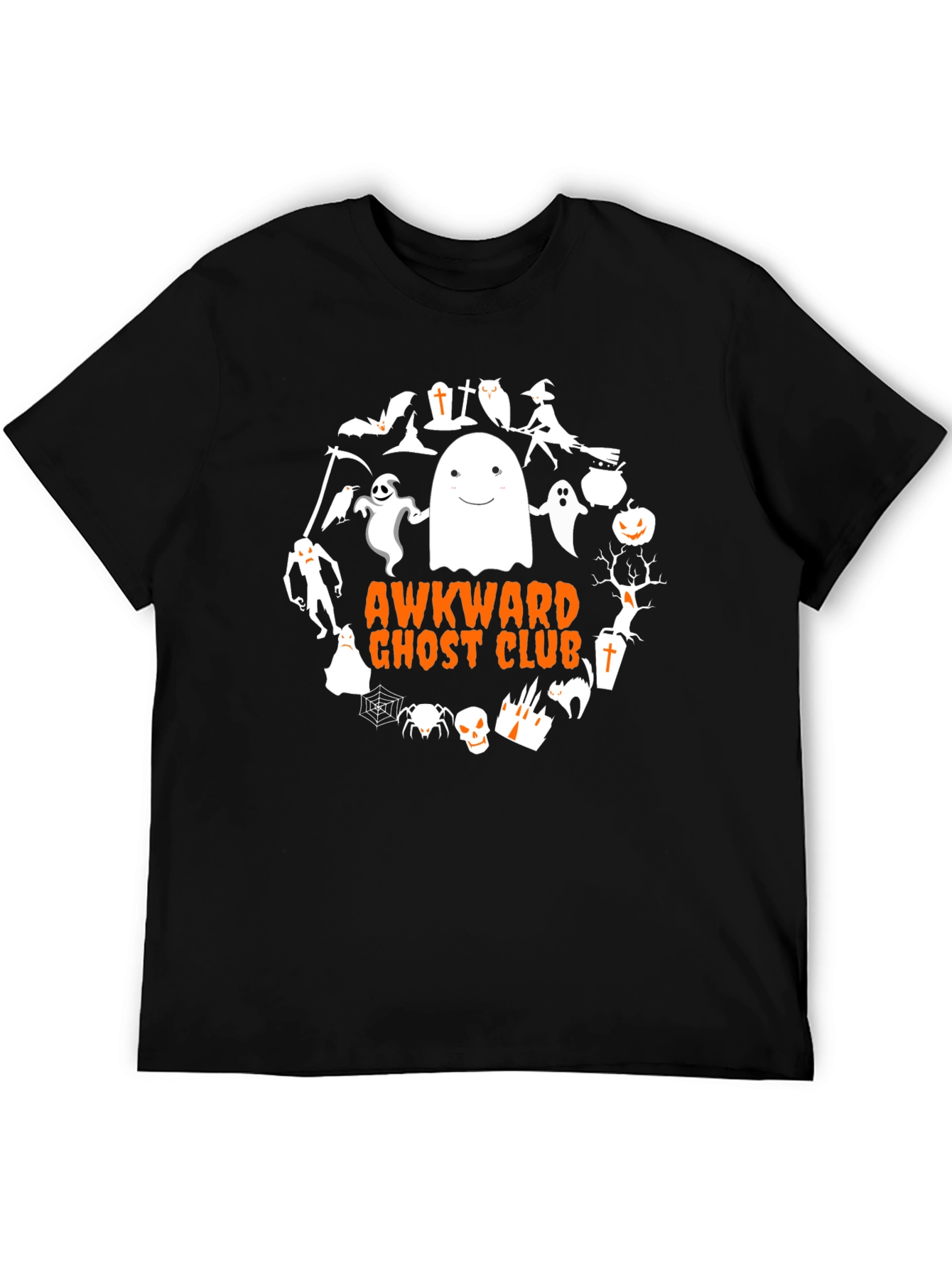 Awkward Ghost Club Graphic Tee - Halloween T-Shirt