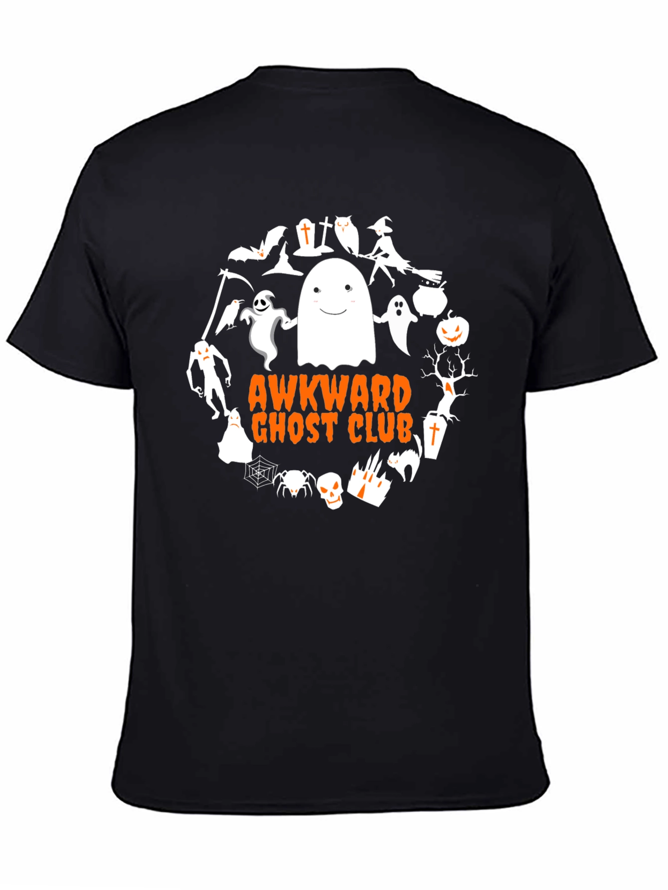 Awkward Ghost Club Graphic Tee - Halloween T-Shirt