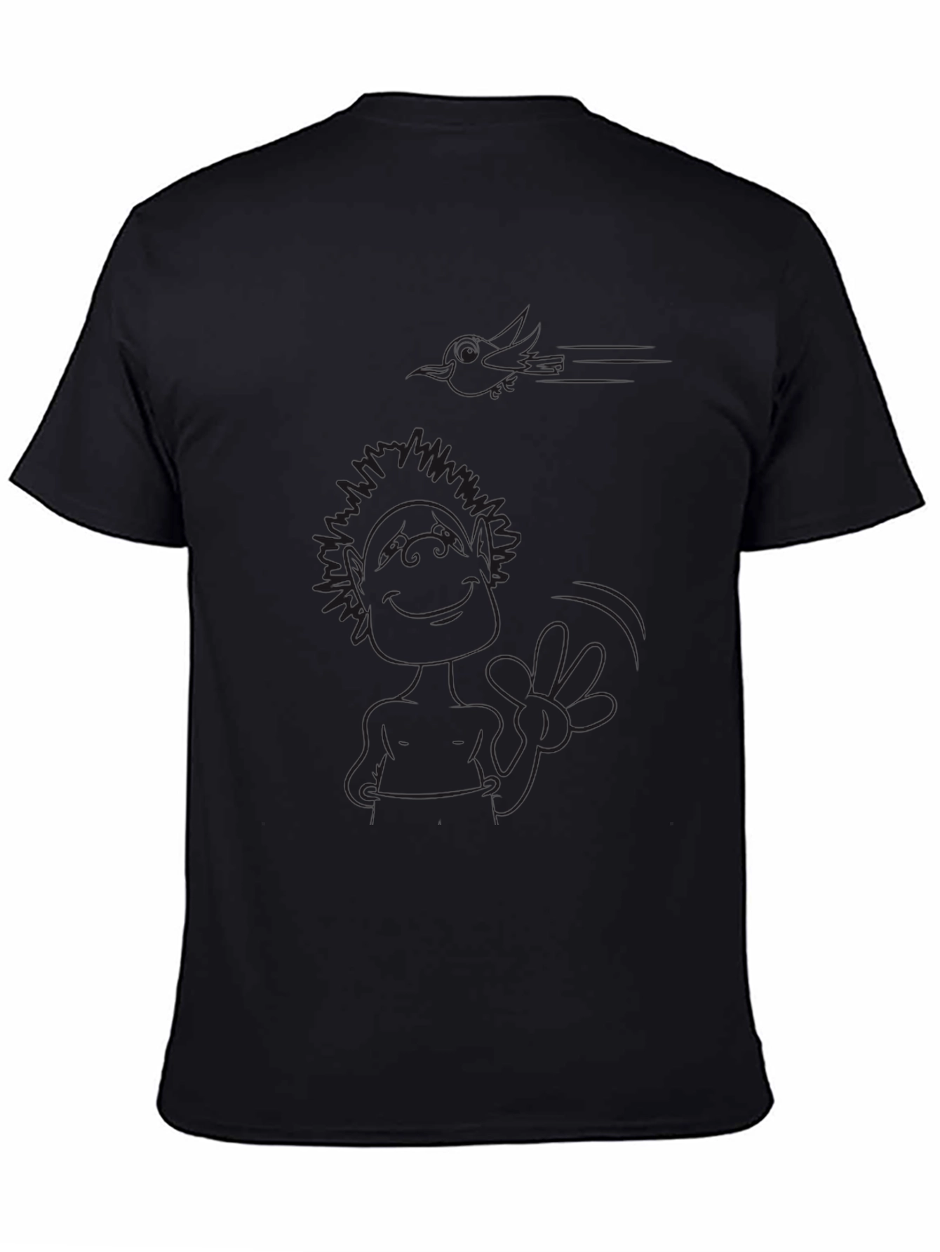 Mens Black Graphic Print Short Sleeve T-Shirt