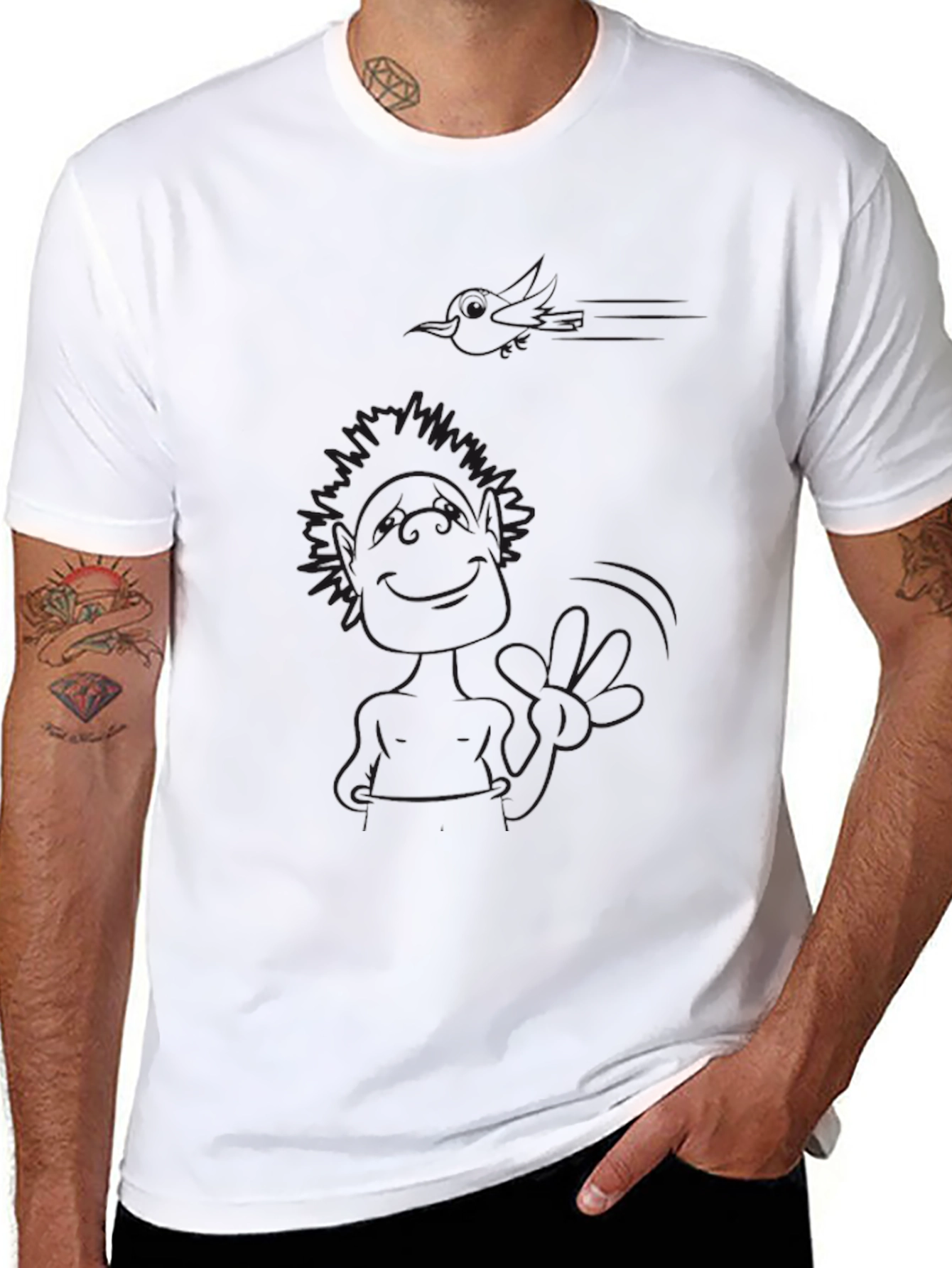 Mens Black Graphic Print Short Sleeve T-Shirt