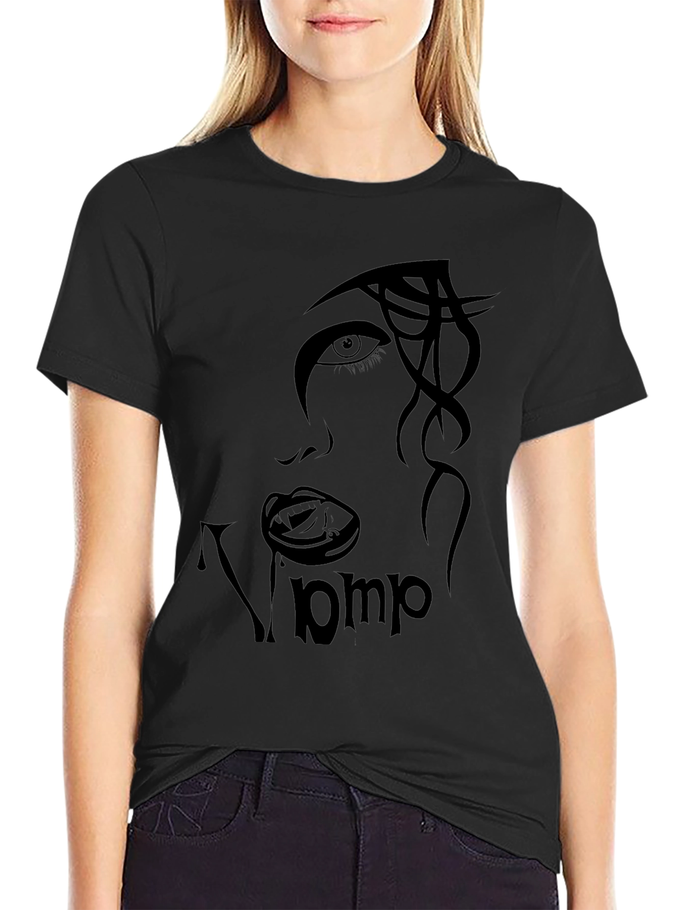 Vamp Face Graphic Black T-Shirt