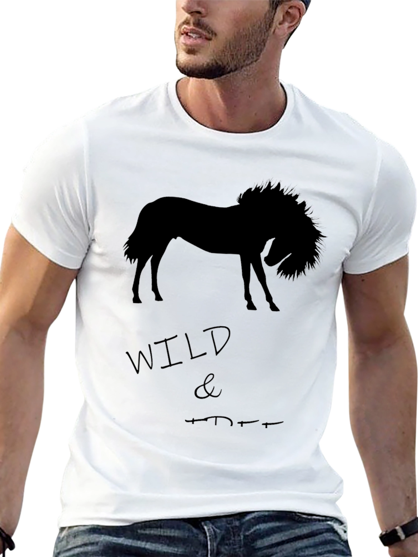 Wild Horse Graphic T-Shirt - Mens Black Tee