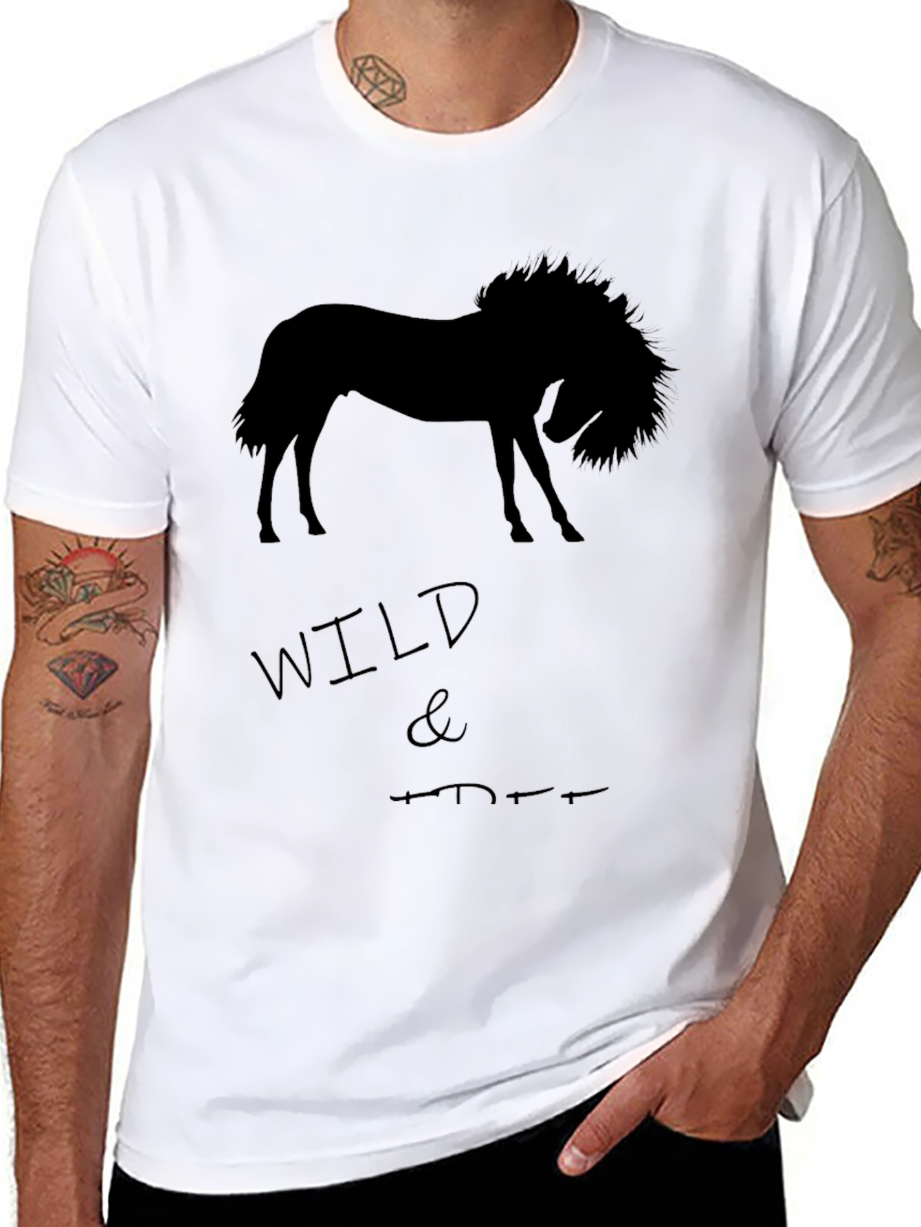 Wild Horse Graphic T-Shirt - Mens Black Tee