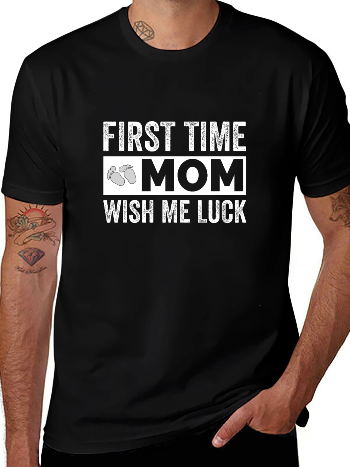 First Time Mom Wish Me Luck Graphic T-Shirt