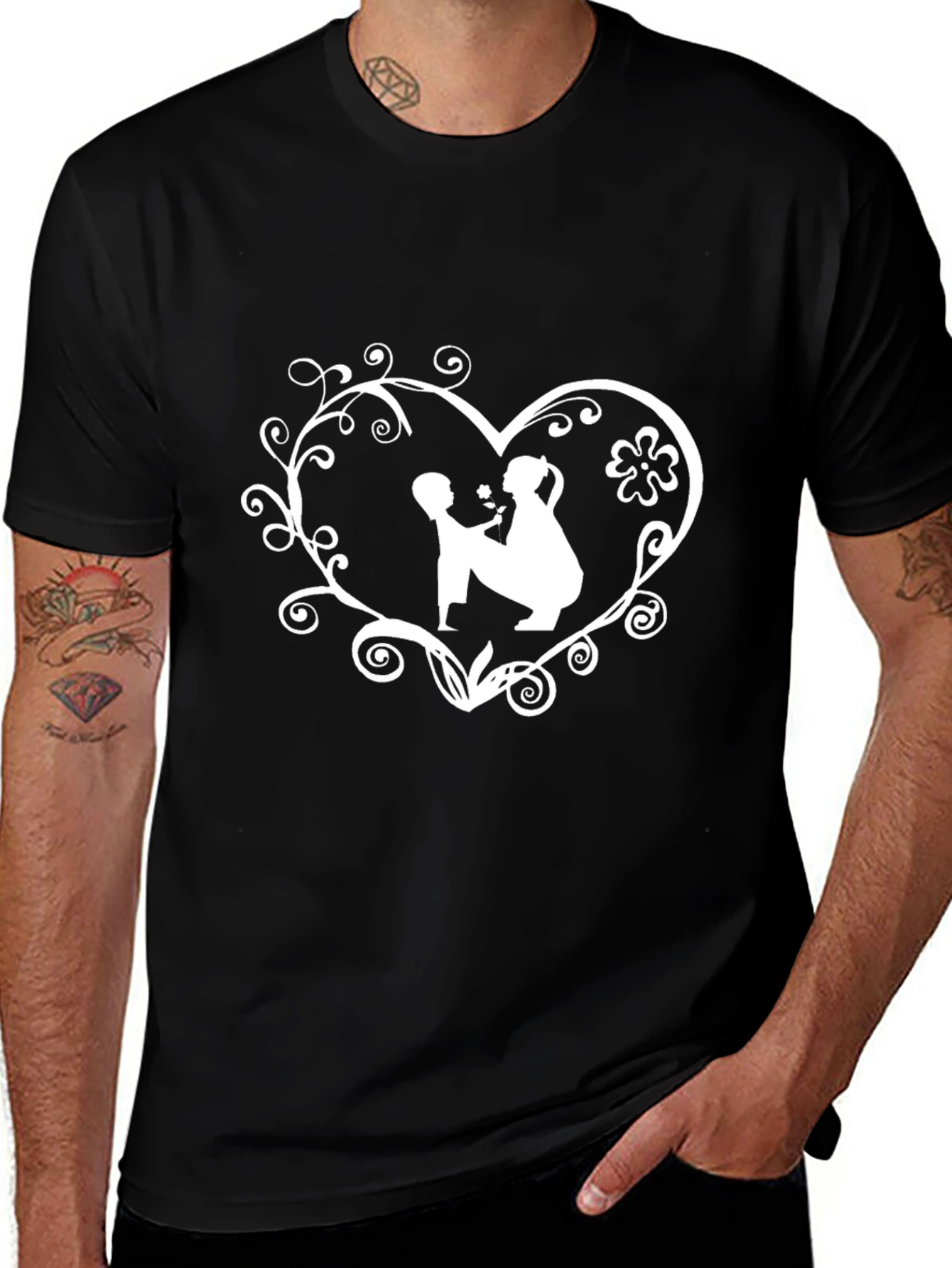 Mother and Child Heart Graphic T-Shirt