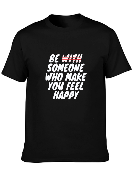 Feel Happy Graphic Tee - Black
