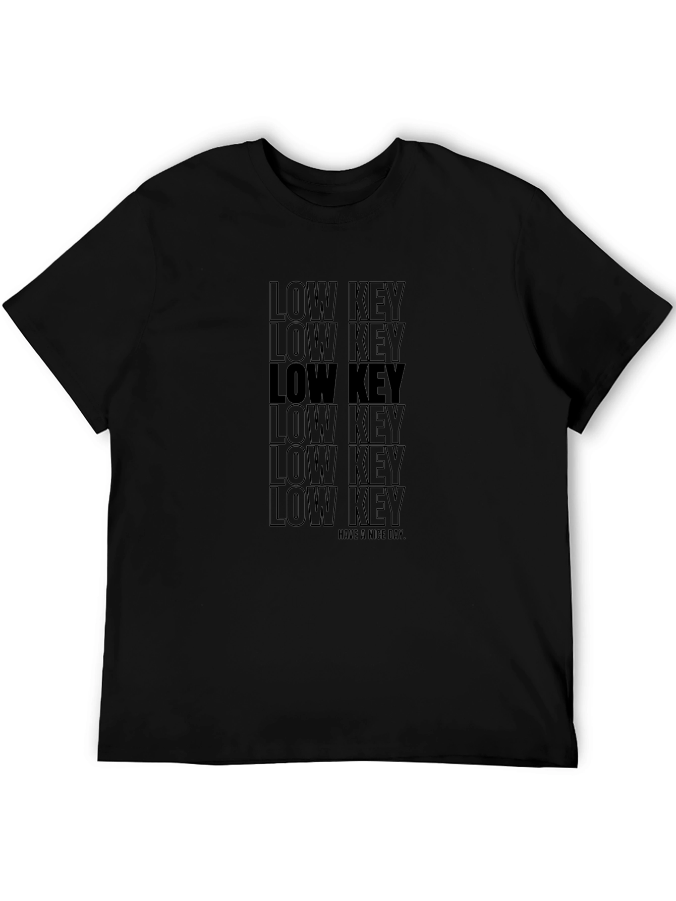 Low Key Graphic Print Mens Black T-Shirt
