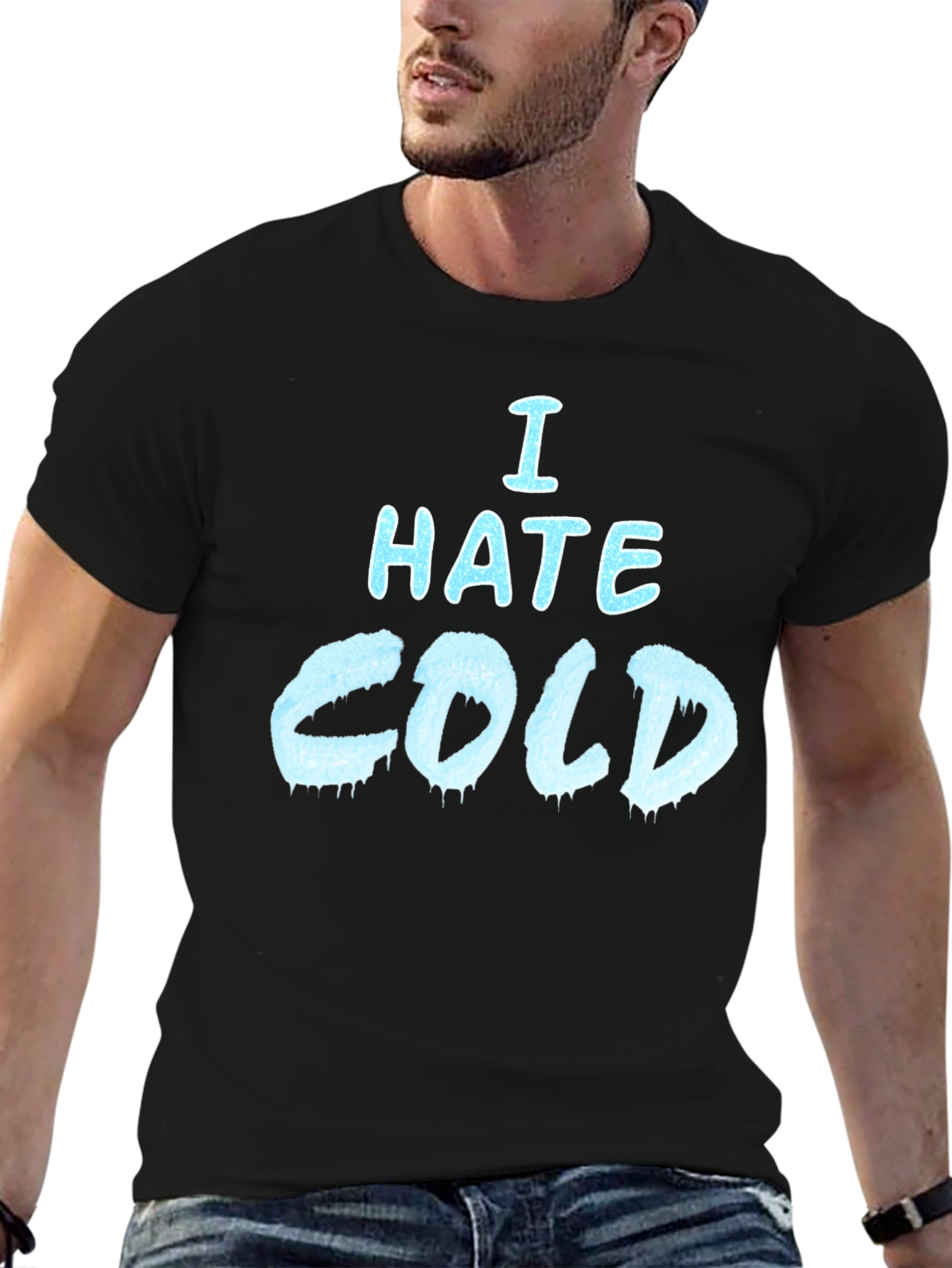 I Hate Cold Graphic T-Shirt - Black
