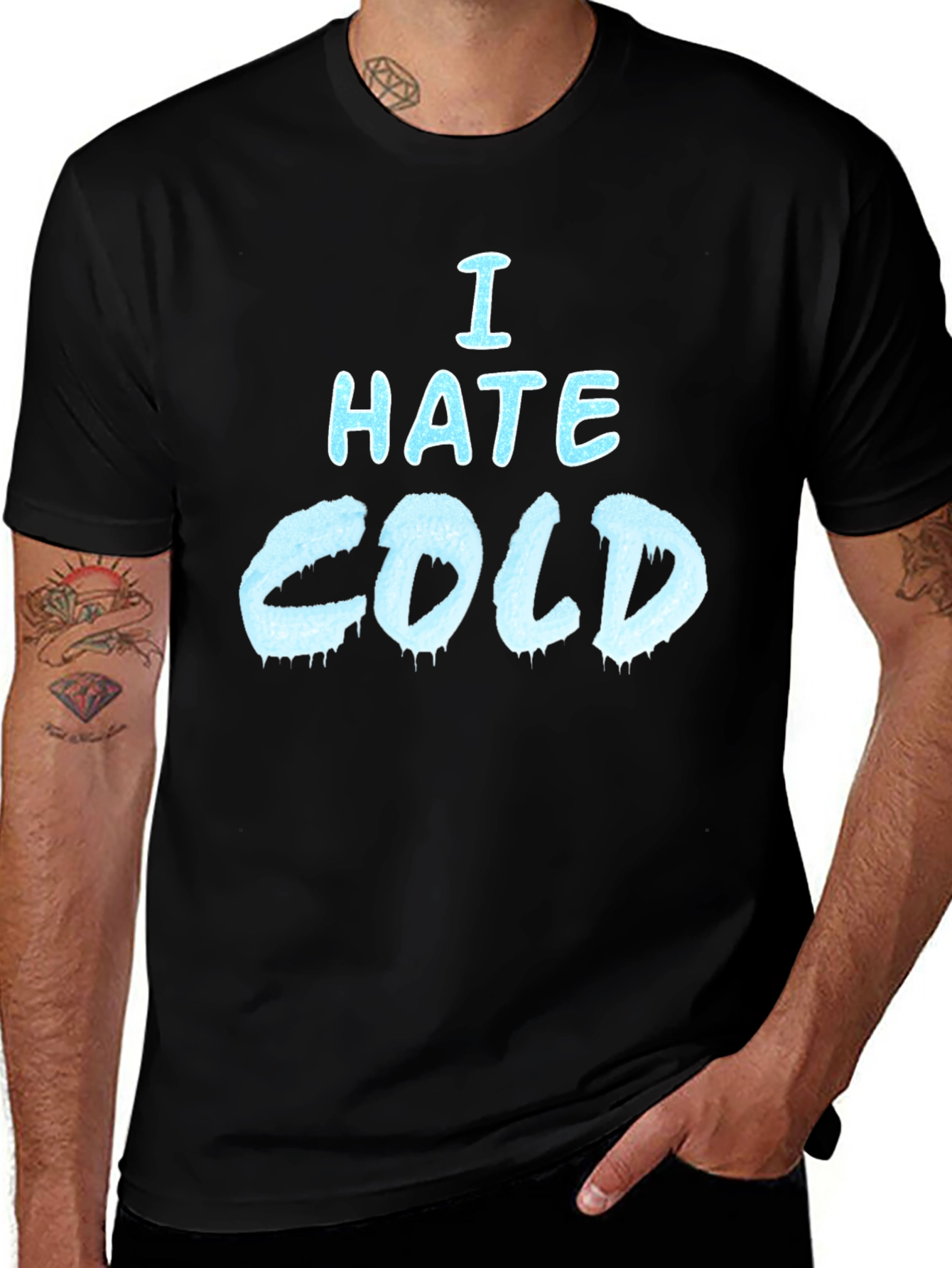 I Hate Cold Graphic T-Shirt - Black