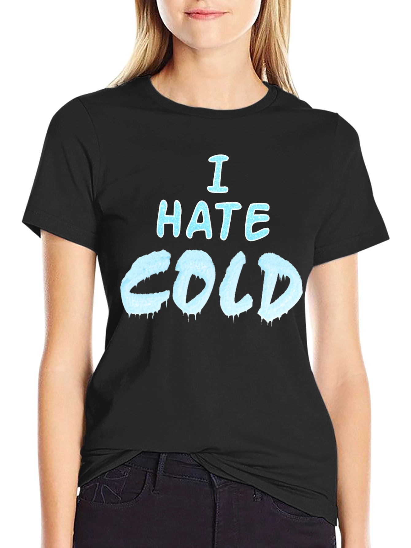 I Hate Cold Graphic T-Shirt - Black