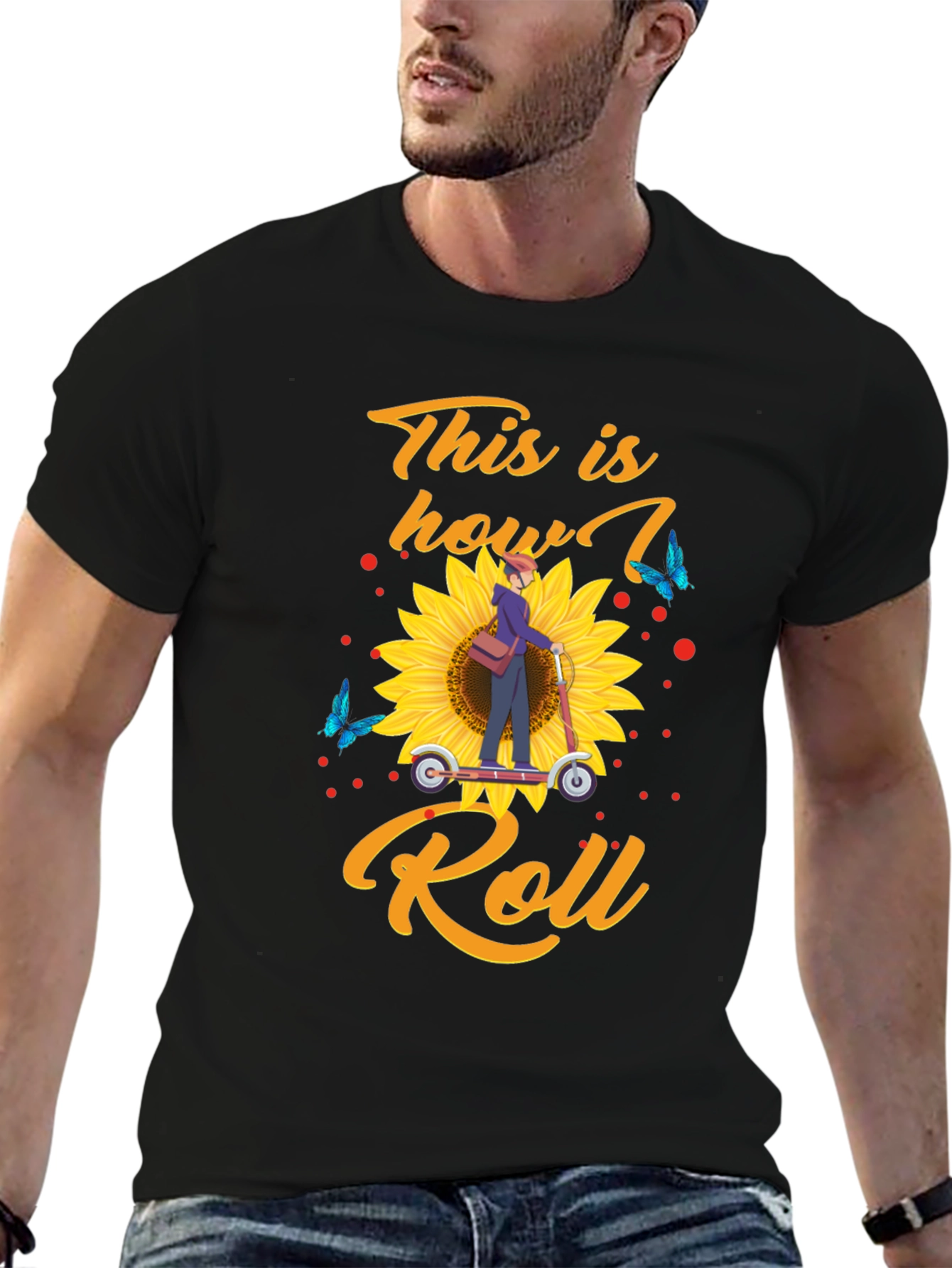 This is How I Roll T-Shirt: Sunflower Scooter Design