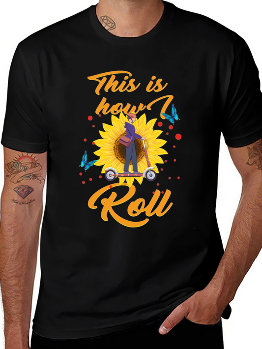 This is How I Roll T-Shirt: Sunflower Scooter Design