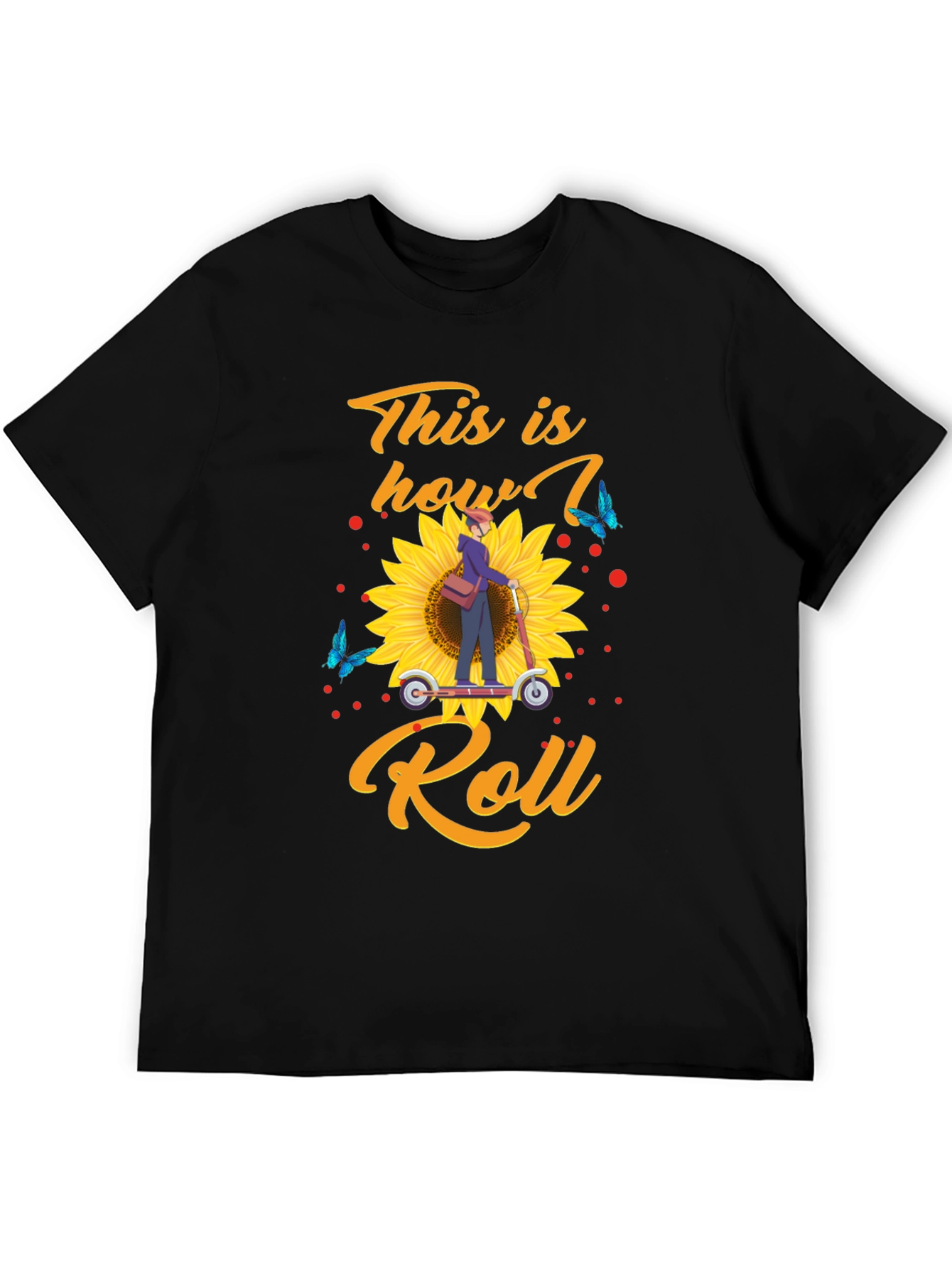 This is How I Roll T-Shirt: Sunflower Scooter Design